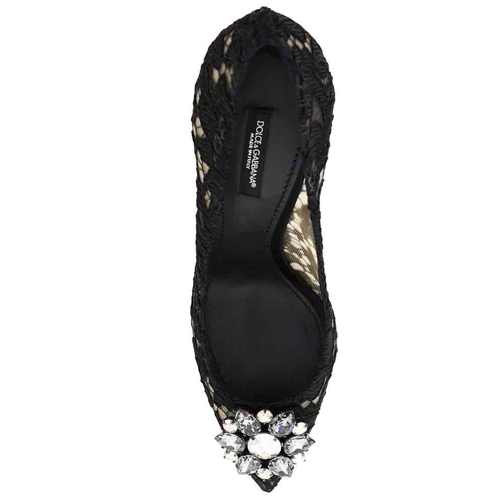 

Dolce & Gabbana Black Taormina Lace Pumps Size IT