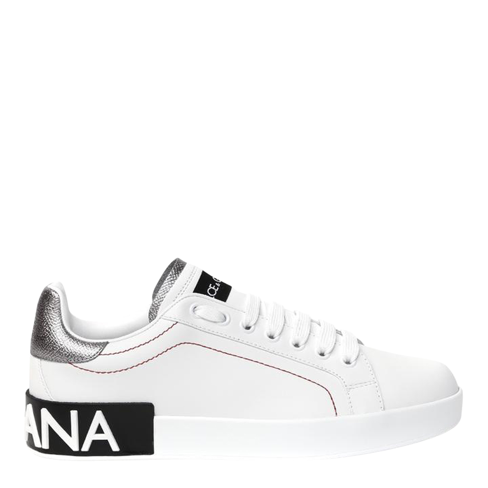 

Dolce & Gabbana White Leather Portofino Sneakers Size EU