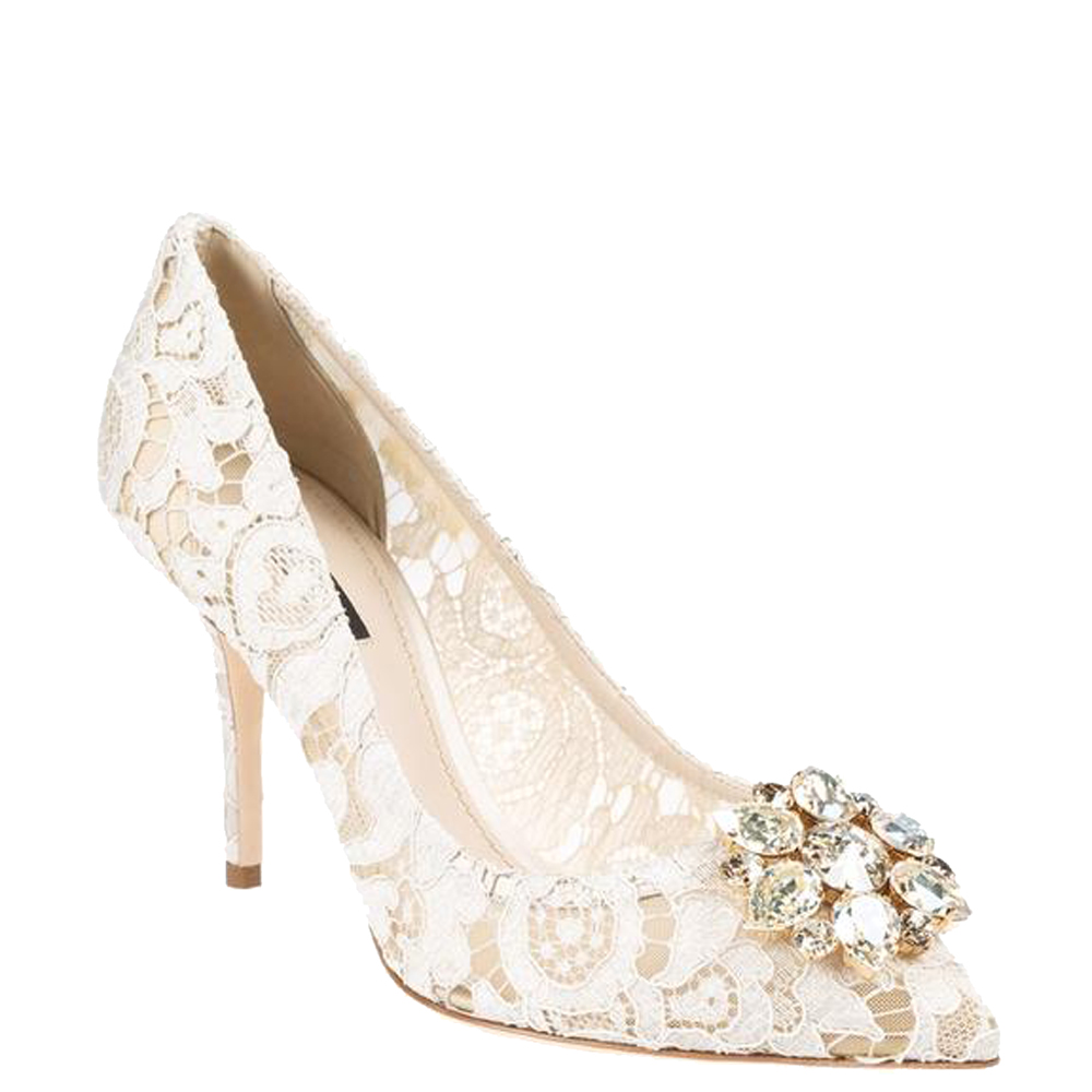 

Dolce & Gabbana White Lace Taormina Pumps Size EU