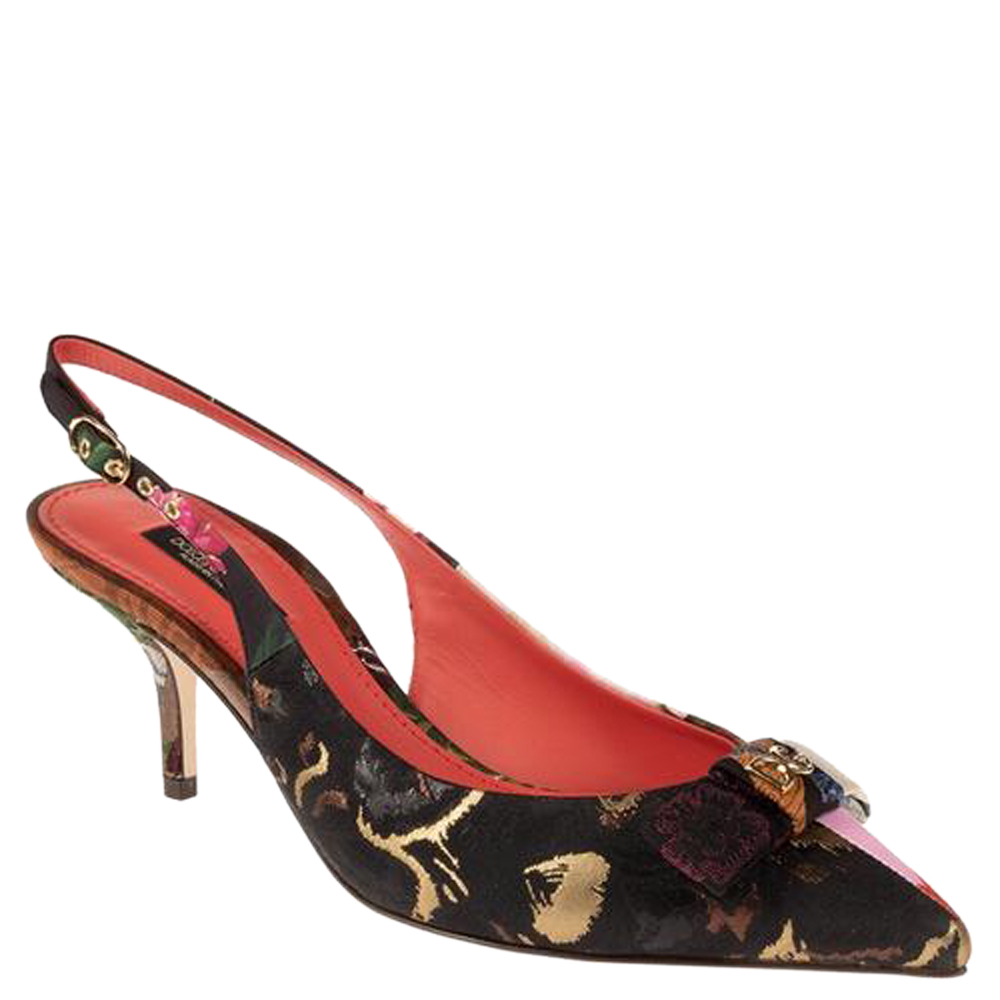 

Dolce & Gabbana Black Patchwork slingback Pumps Size EU