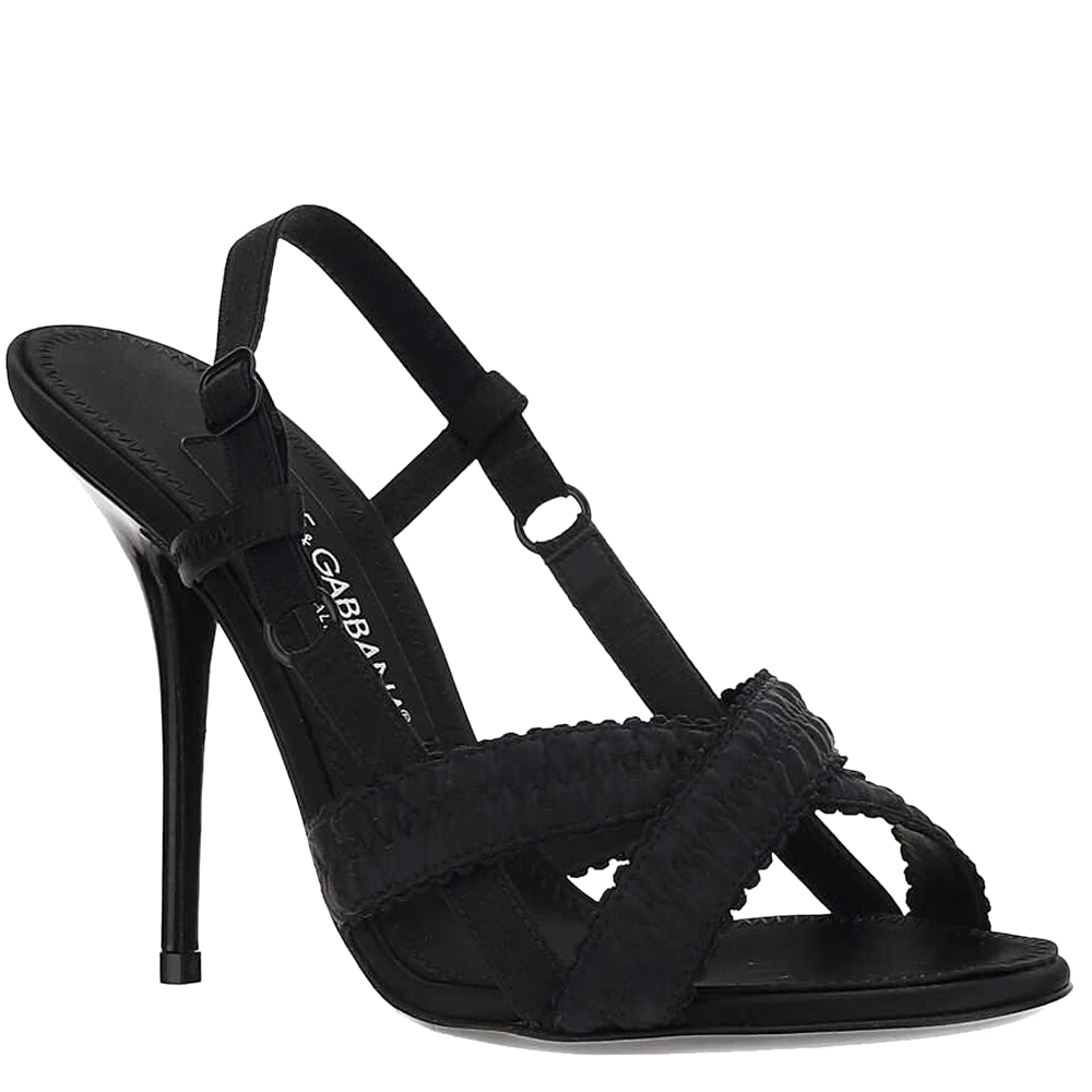 

Dolce & Gabbana Black Satin Sandals Size IT