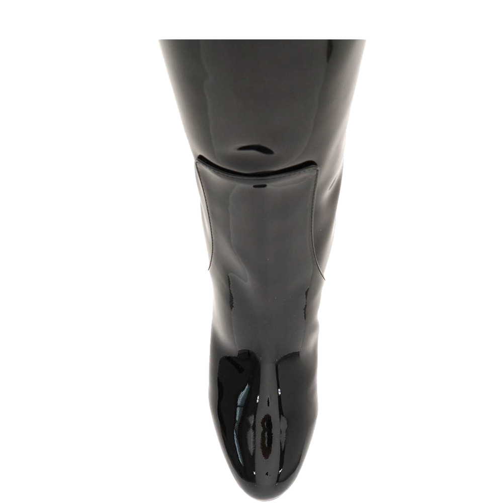 

Dolce & Gabbana Black Patent Leather And Gold DG Karol heel Boots Size IT