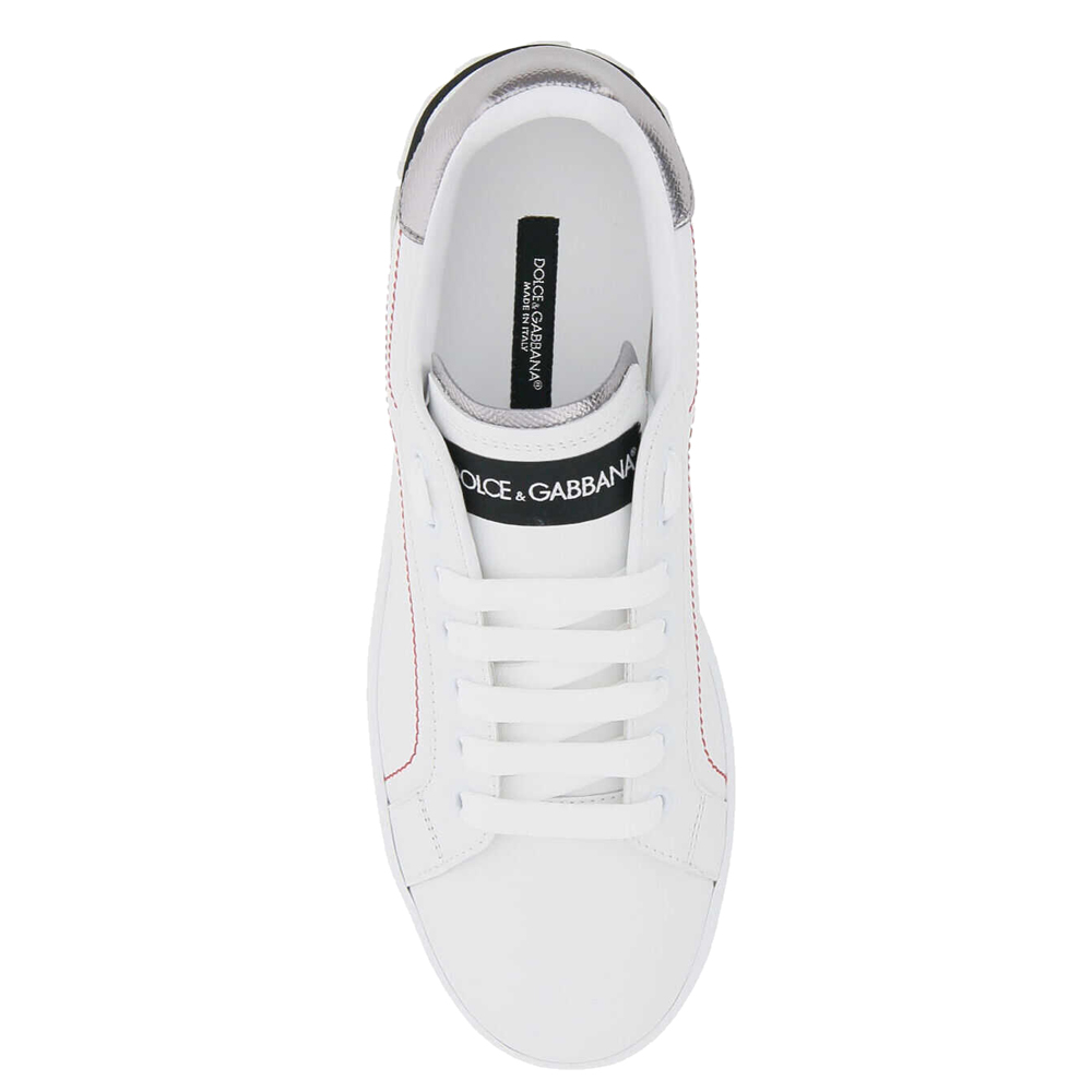 

Dolce & Gabbana White Portofino Leather Sneakers Size IT
