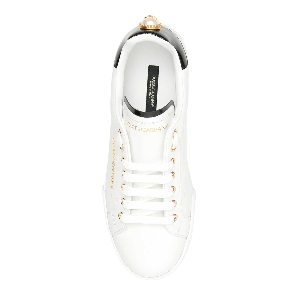 

Dolce & Gabbana White Portofino Pearl Sneakers Size IT
