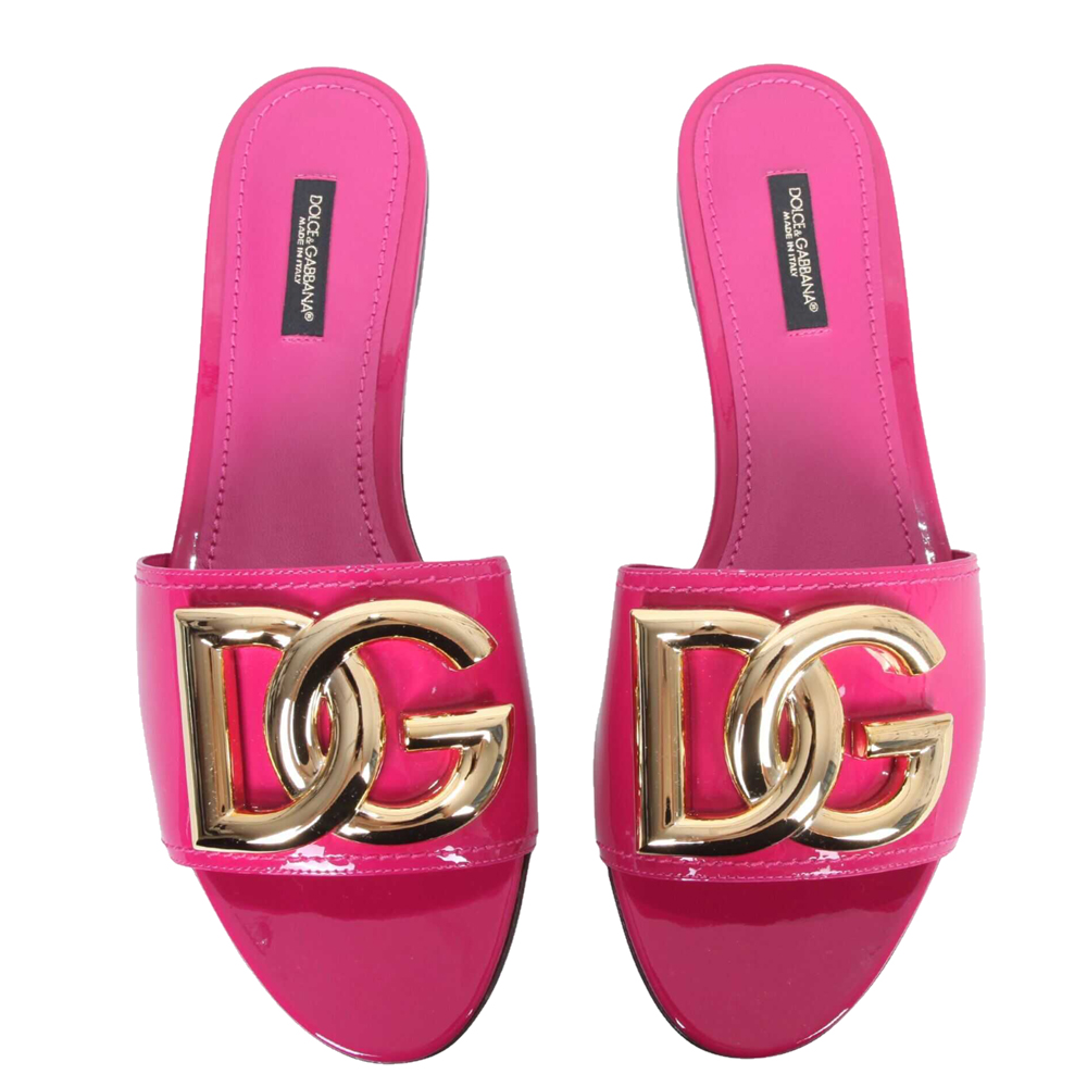 

Dolce & Gabbana Pink Mordore DG Slides Sandals Size IT