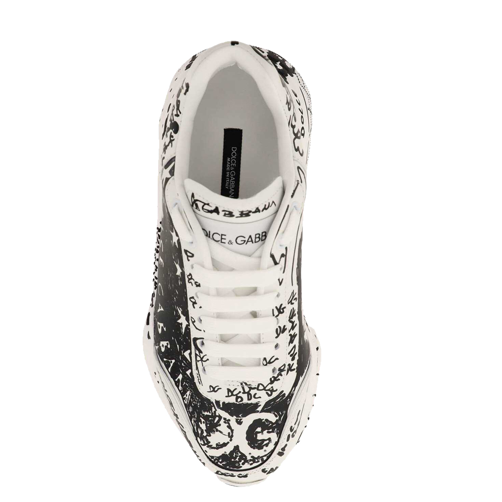

Dolce & Gabbana Black Hand-painted Graffiti Daymaster Sneakers Size IT