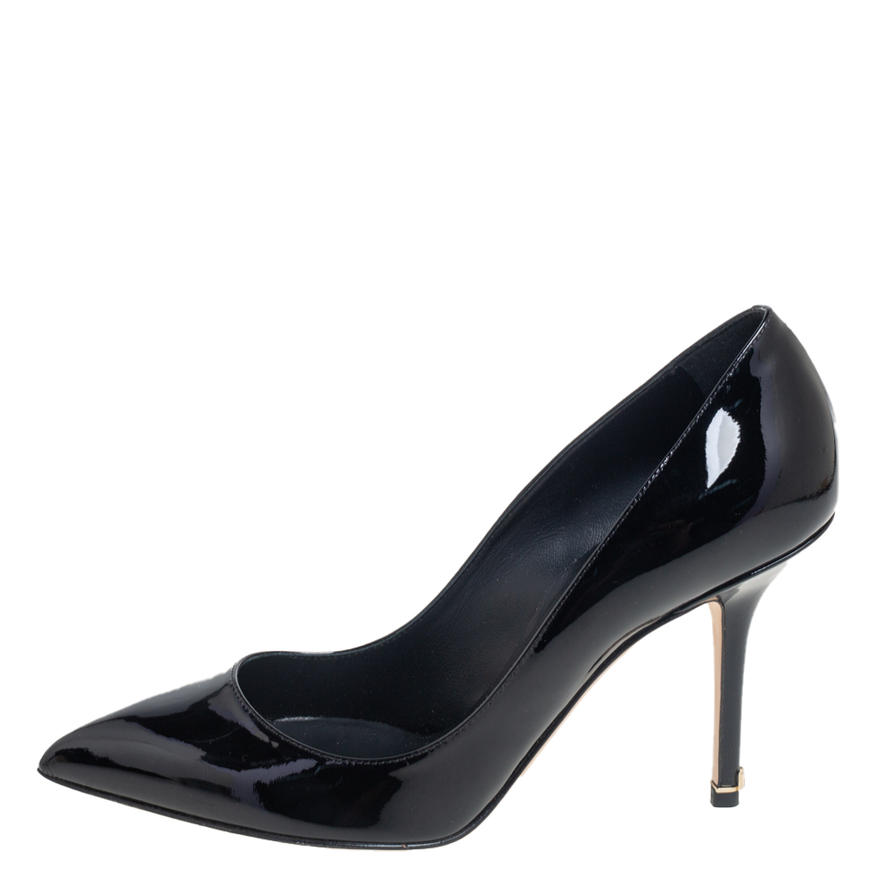 

Dolce & Gabbana Black Patent Leather Pointed Toe Pumps Size