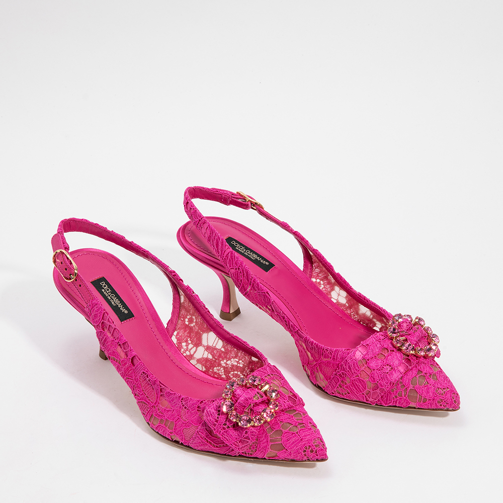 

Dolce & Gabbana Pink Lace Slingback Women's Pumps Size EU