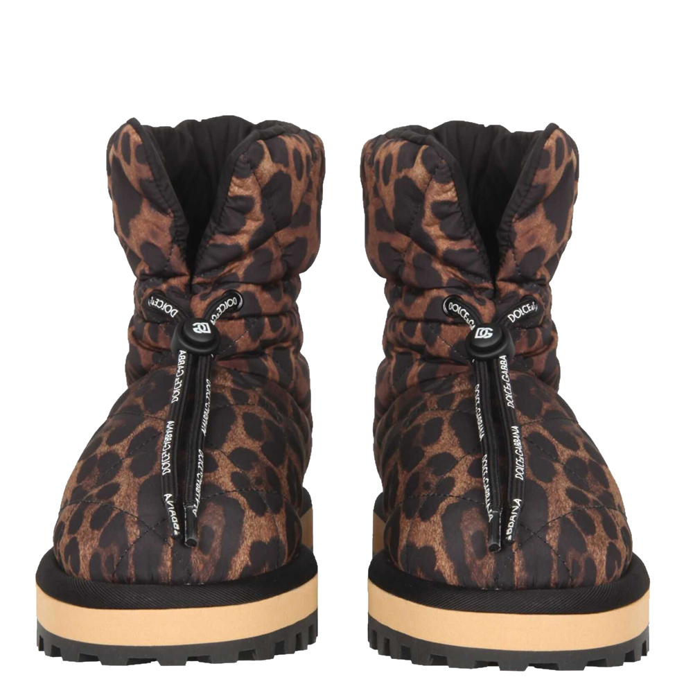 

Dolce & Gabbana Leopard Print Nylon High Boots Size IT, Beige