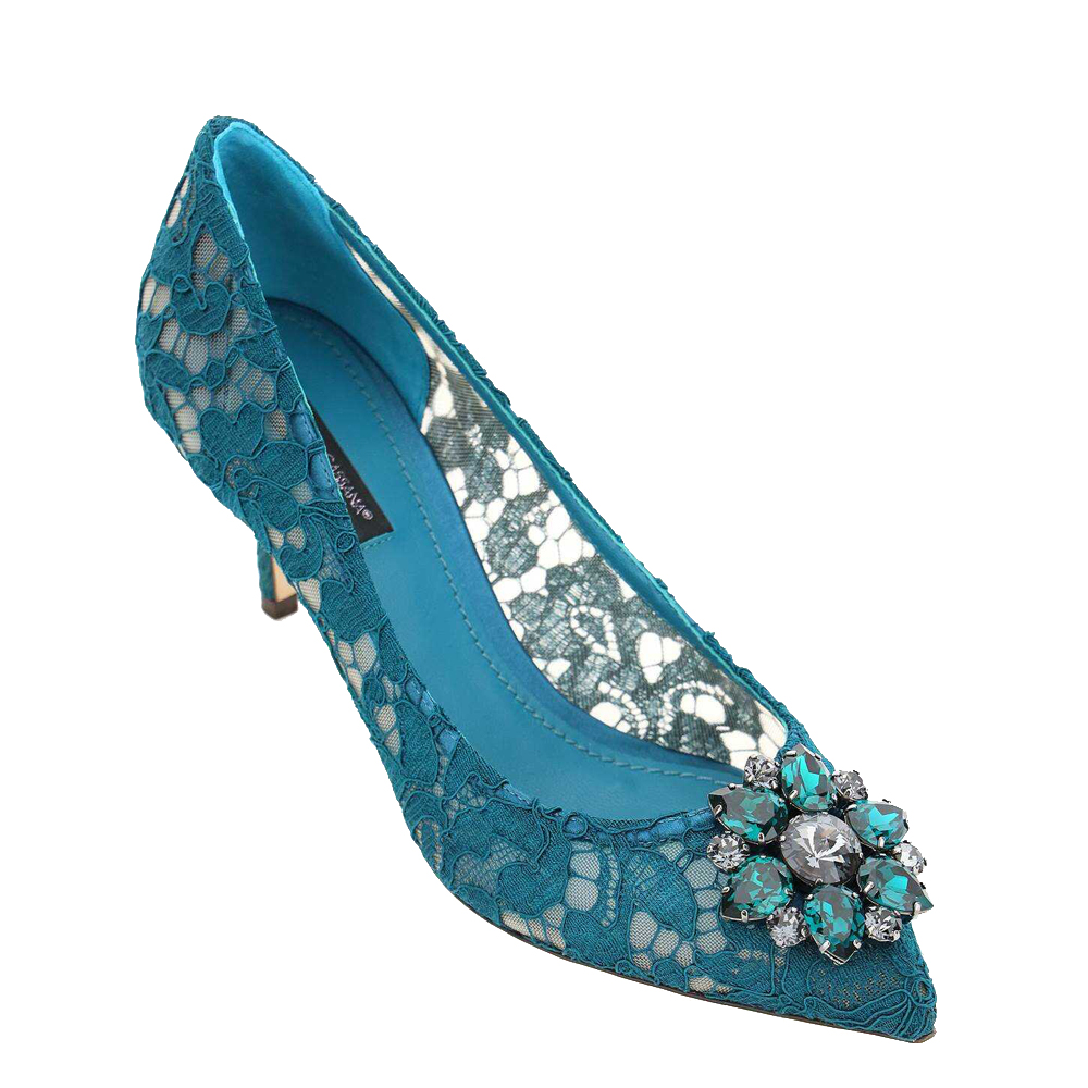 

Dolce & Gabbana Blue Taormina Lace Pumps Size IT