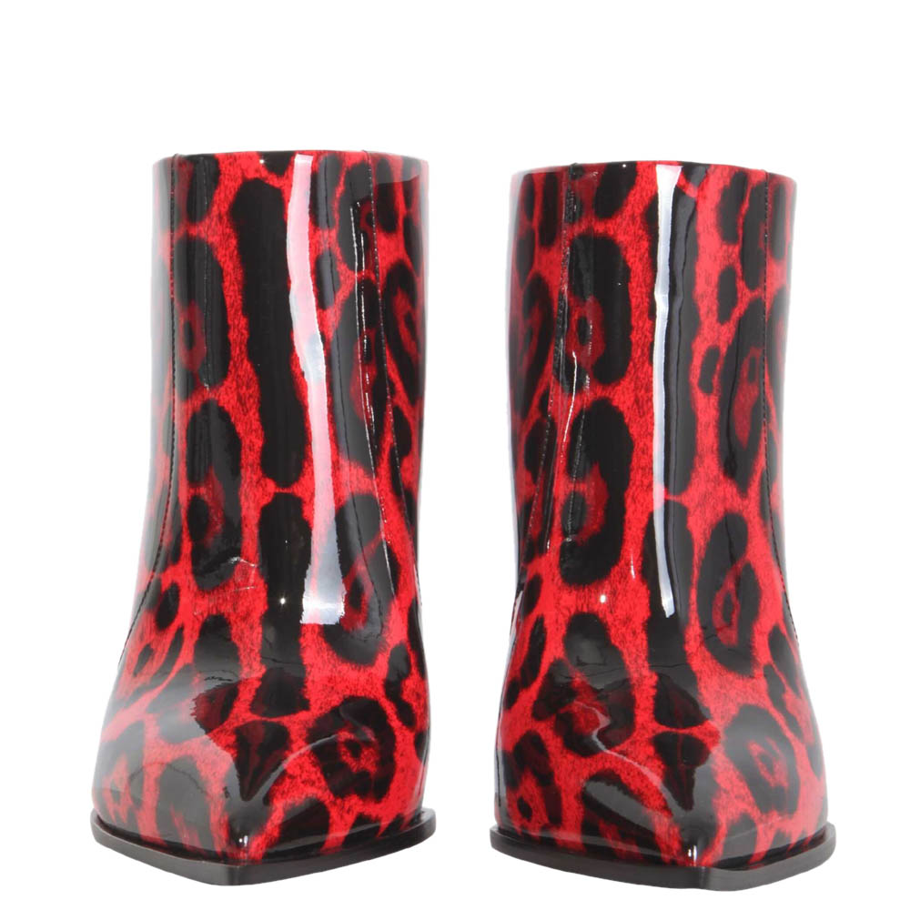 

Dolce & Gabbana Red Leopard Print Patent Leather Boots Size IT, Black
