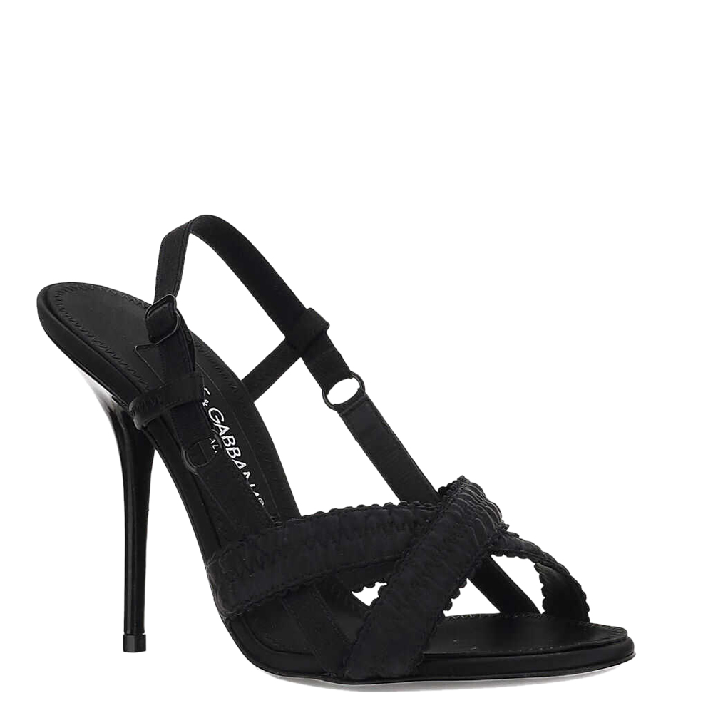 

Dolce & Gabbana Black Satin Slingback Pumps Size IT