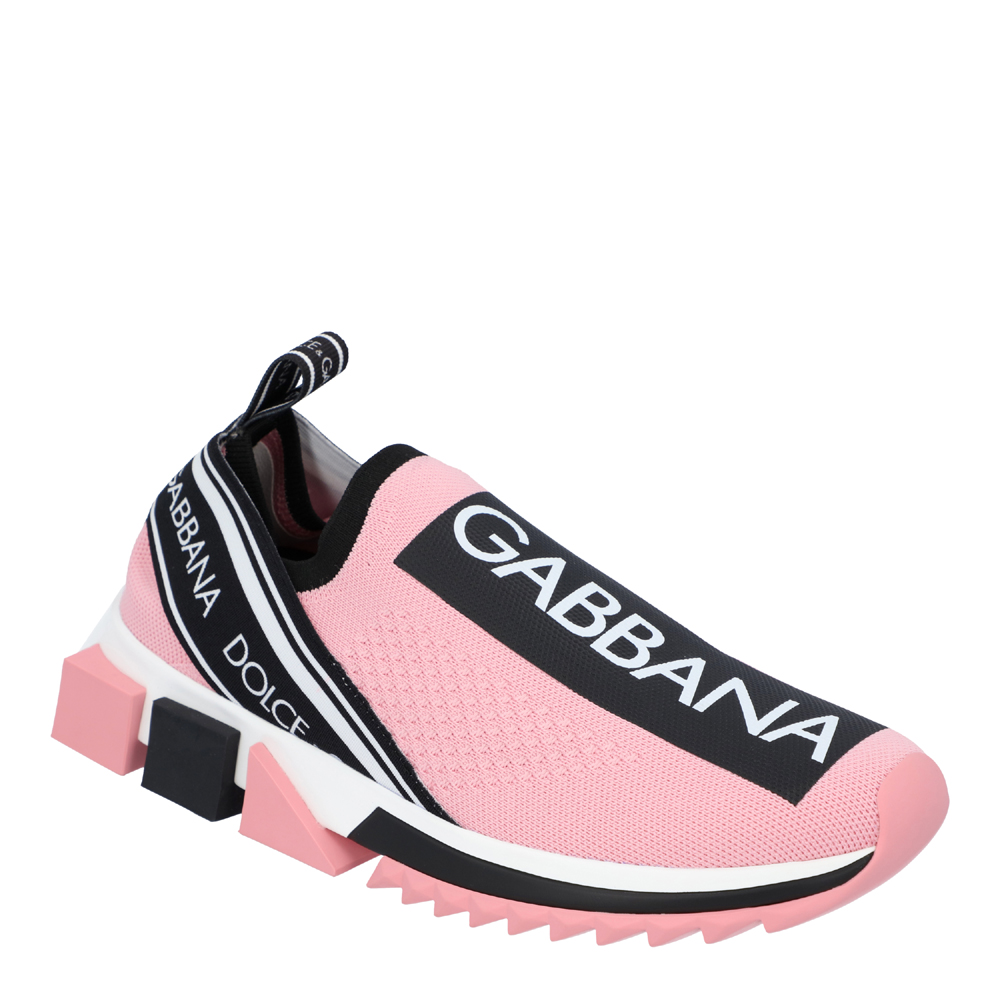 

Dolce & Gabbana Pink Stretch jersey Logo Sorrento Sneakers EU