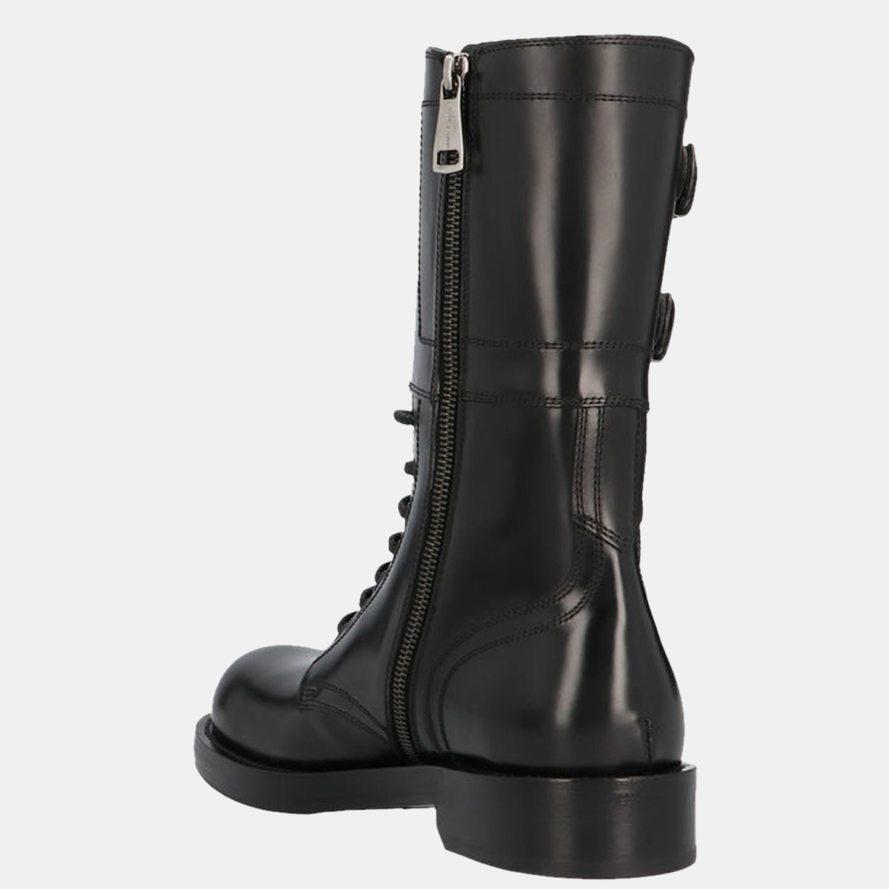 

Dolce & Gabbana Black Leather Buckle Boots Size EU