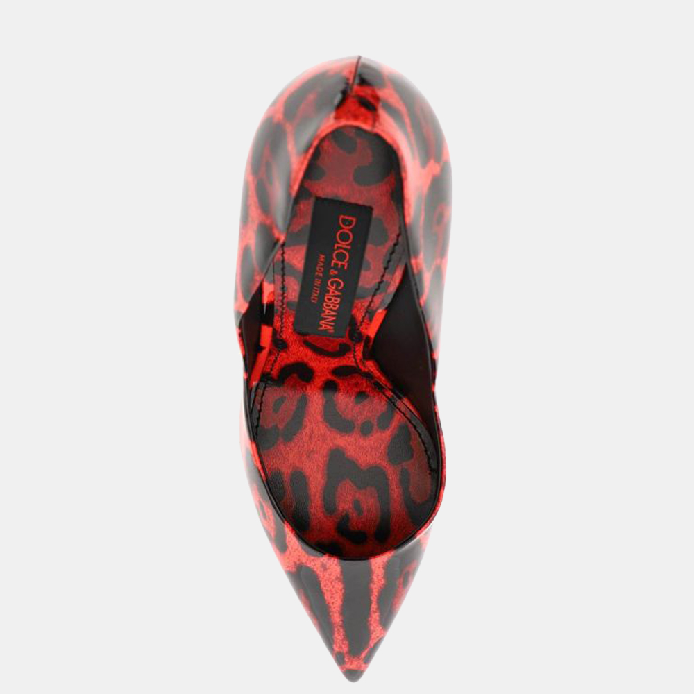 

Dolce & Gabbana Red/Black Leopard Print Patent Leather Pumps Size EU