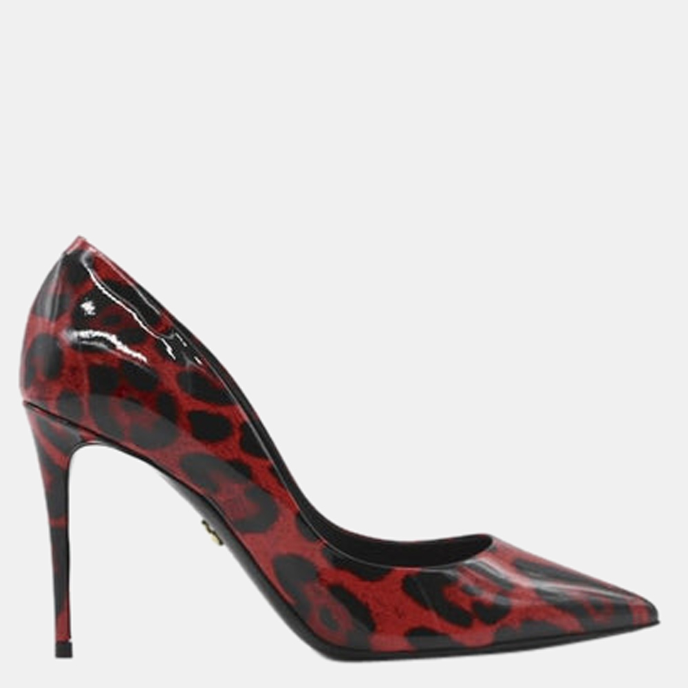 

Dolce & Gabbana Red Leopard-print Patent Leather Pumps Size EU, Black