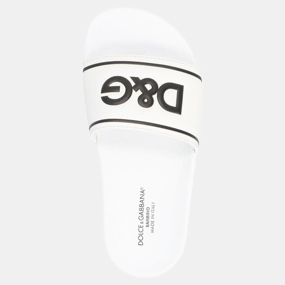 

Dolce & Gabbana White Leather Slides Size EU