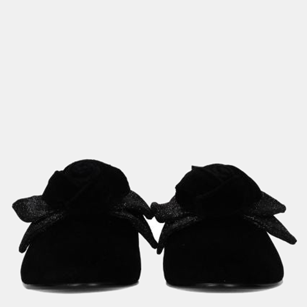 

Dolce & Gabbana Black Velvet bow detail loafers Size US 9 EU