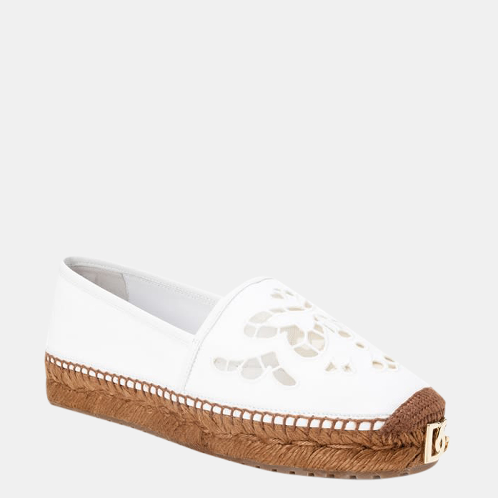 

Dolce & Gabbana White Canvas Espadrilles EU