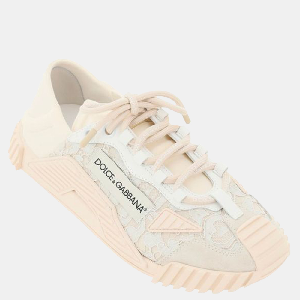

Dolce & Gabbana Cream Lace Ns1 Sneakers EU