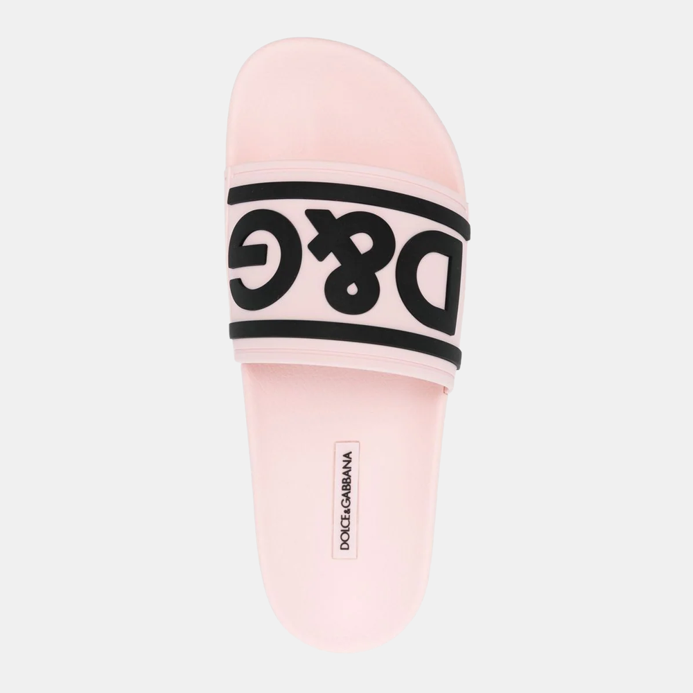 

Dolce & Gabbana Pink Rubber Slide Sandal Size EU