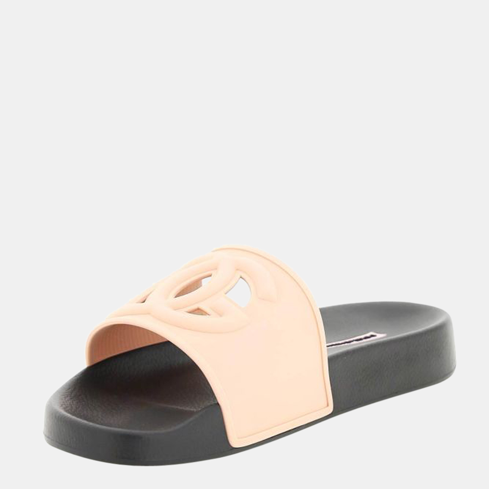 

Dolce & Gabbana Pink Rubber DG logo sliders Size EU