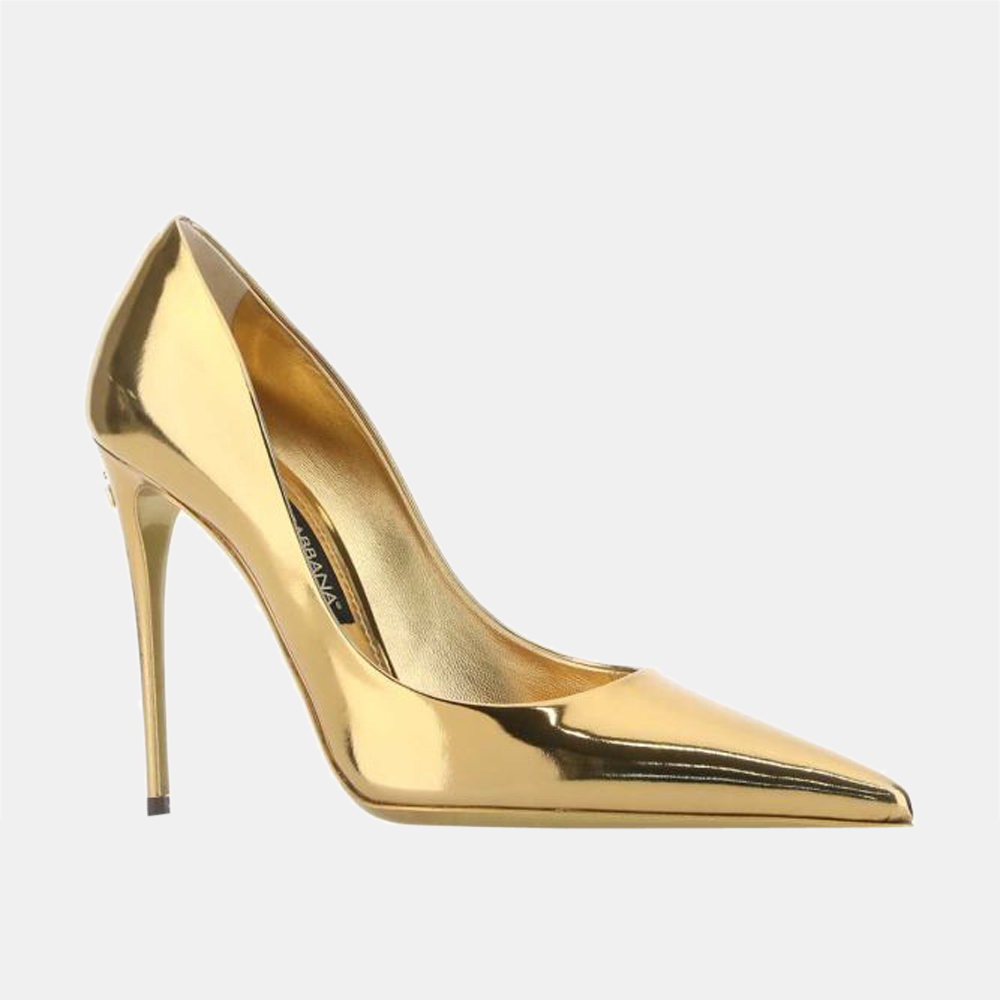 

Dolce & Gabbana Gold Leather Metallic Pumps Size EU