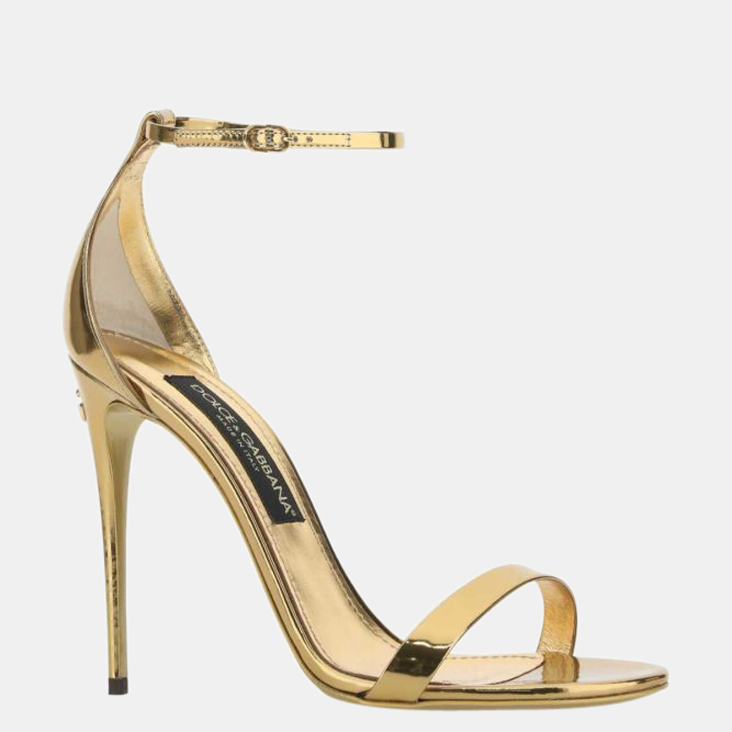 

Dolce & Gabbana Gold Leather Keira Slingback Sandals Size EU