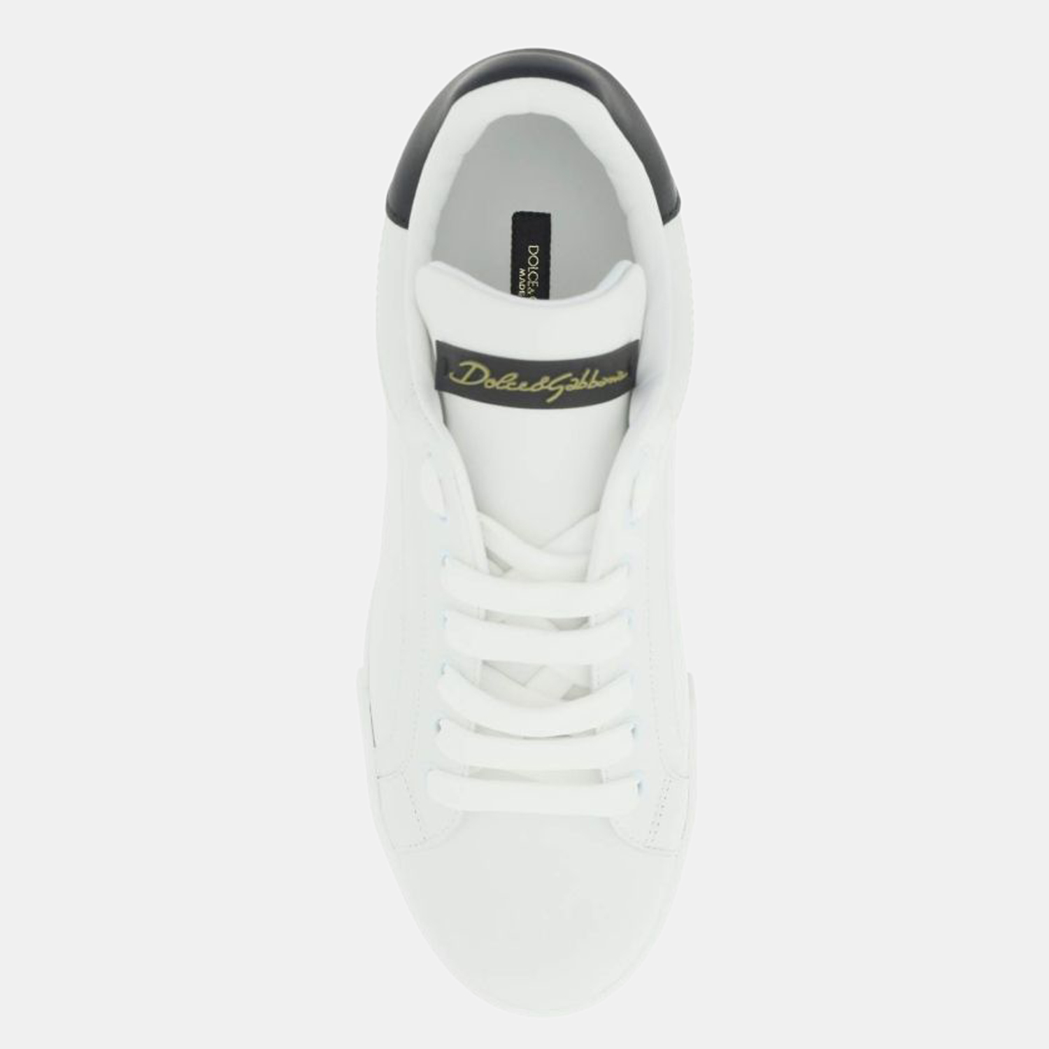 

Dolce & Gabbana White/Black Leather Sneakers Size EU