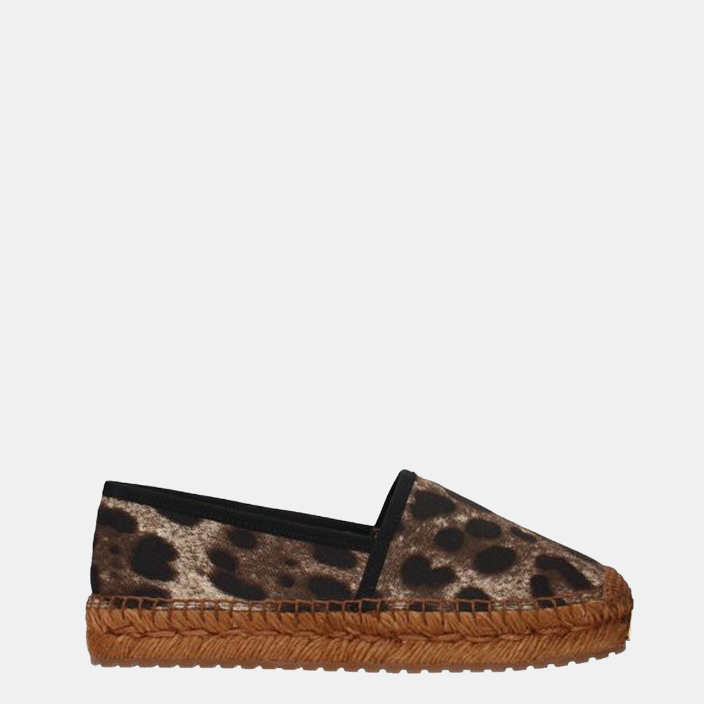 

Dolce & Gabbana Brown Leopard Print Espadrilles Size US 6 EU