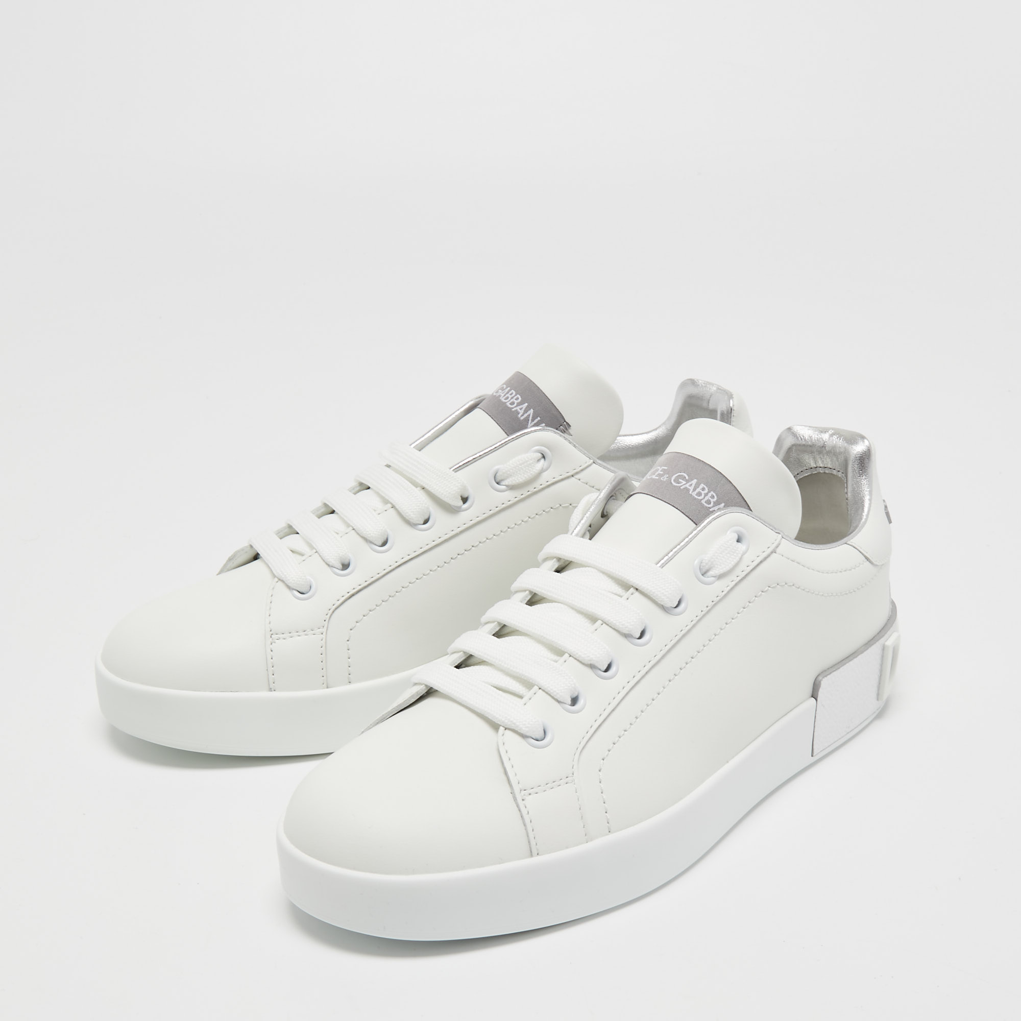 

Dolce & Gabbana White Leather Portofino Slip on Sneakers Size