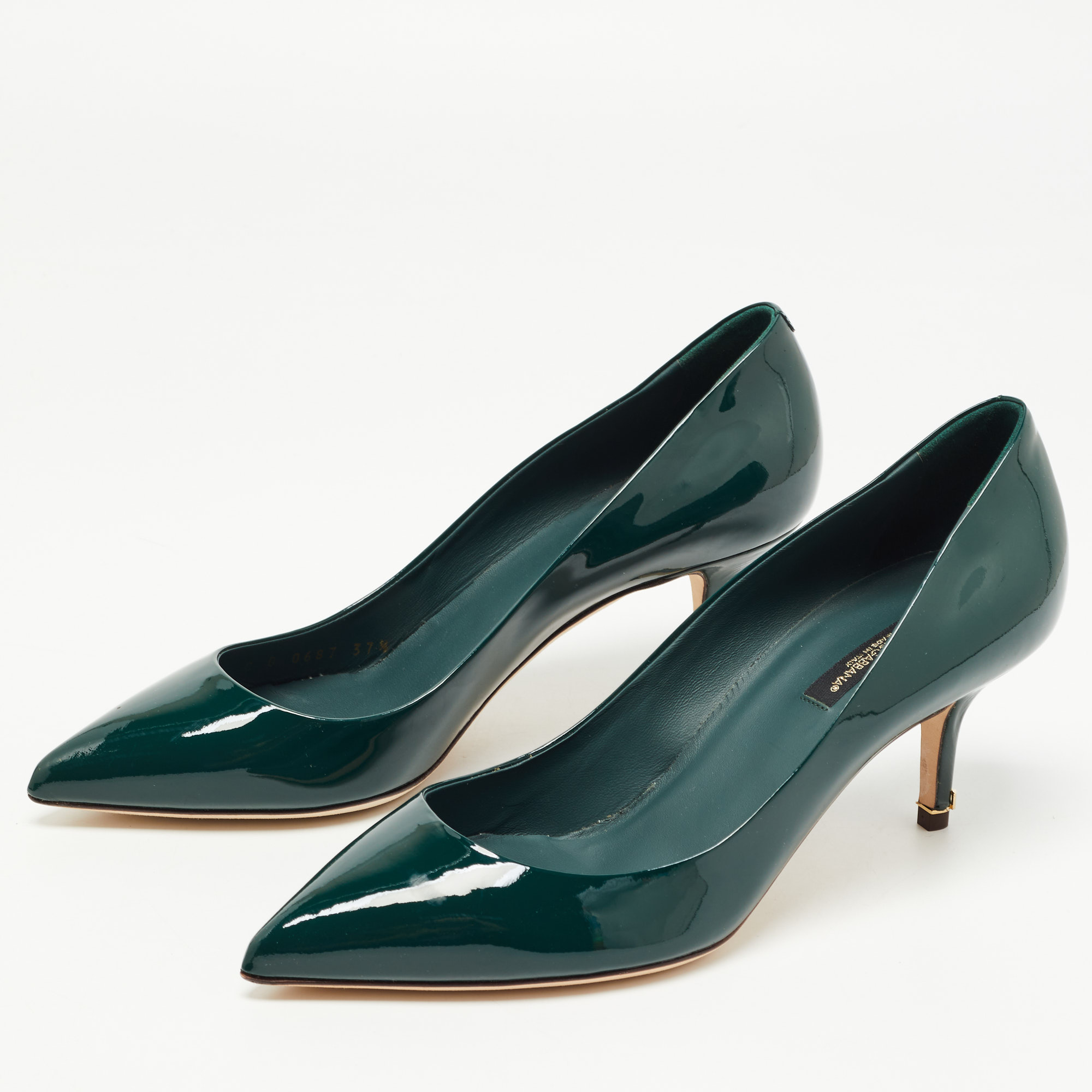 

Dolce & Gabbana Green Patent Leather Pointed Toe Pumps Size