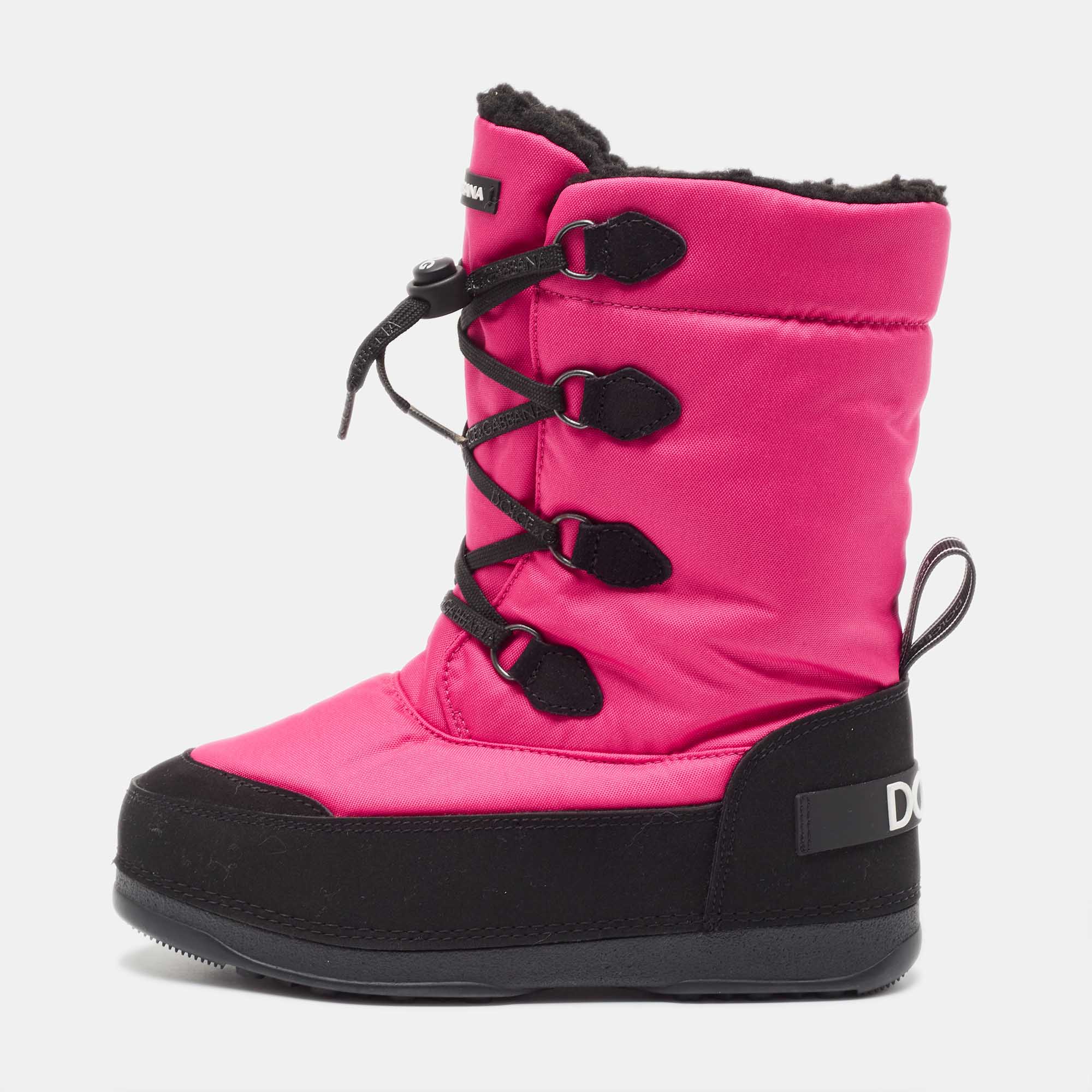 

Dolce & Gabbana Pink Nylon Snow Boots Size, Red