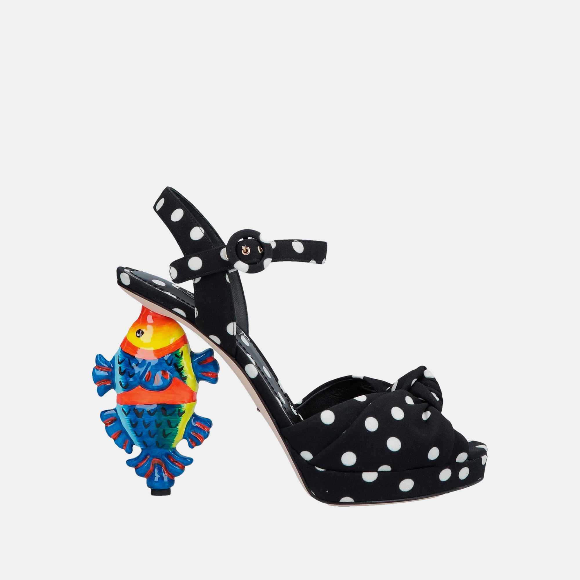 

Dolce & Gabbana Viscose Ankle Strap Sandals Size, Black