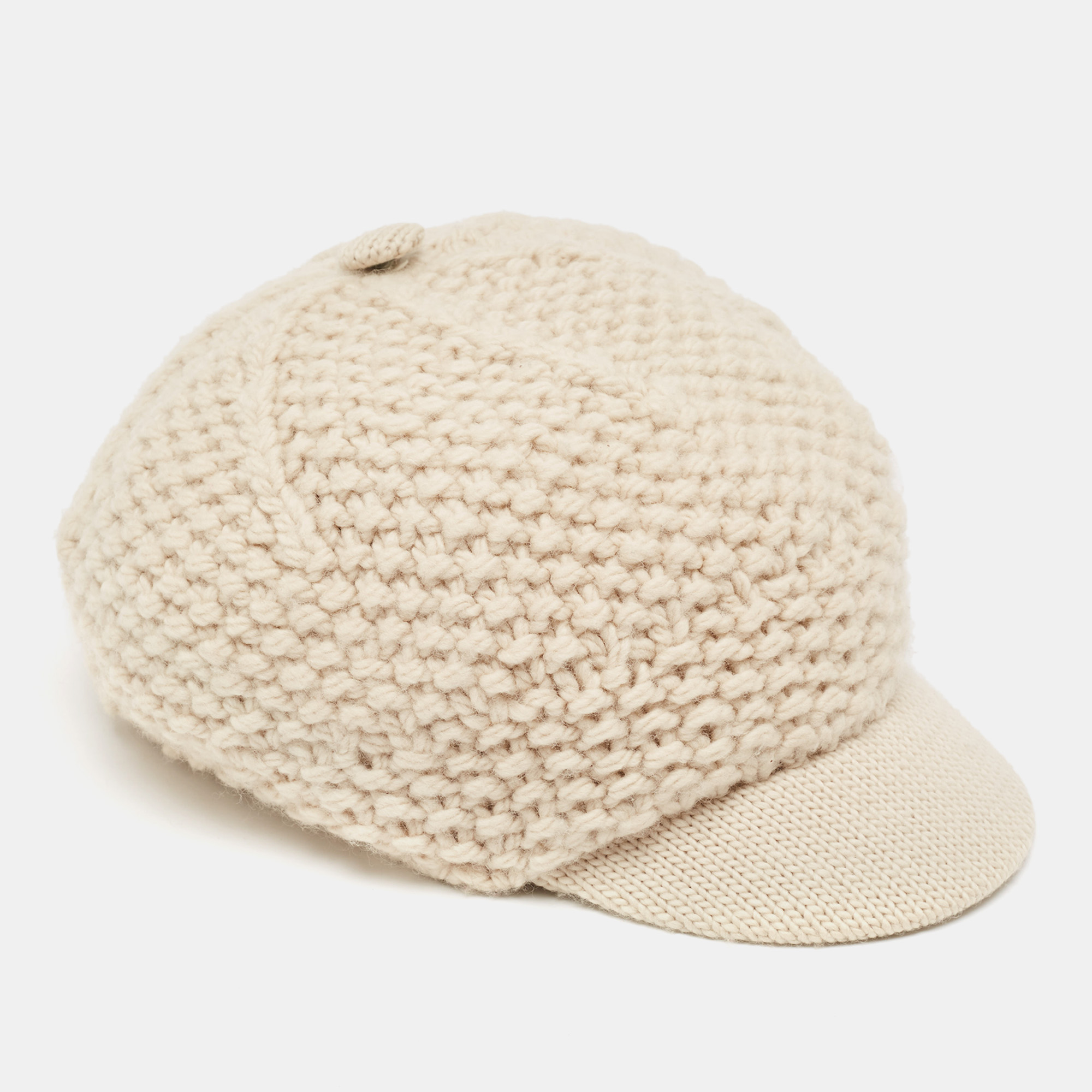 

Dolce & Gabbana Beige Crochet Virgin Wool Beret Cap