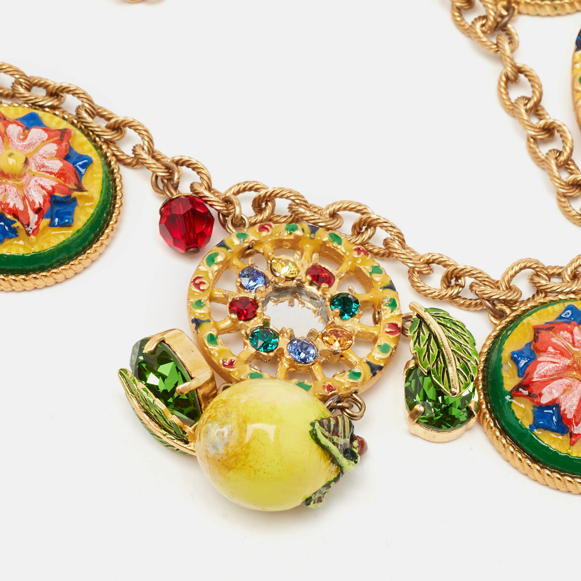 Dolce & Gabbana Multicolor Gold Tone Necklace 