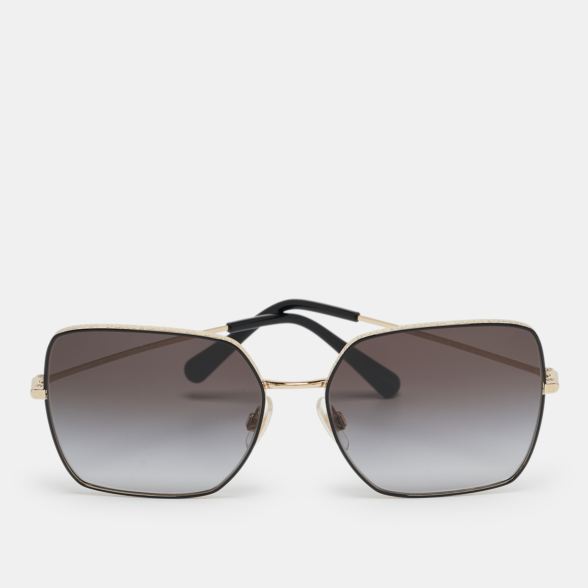 

Dolce & Gabbana Black/Gold Gradient DG2242 Square Sunglasses