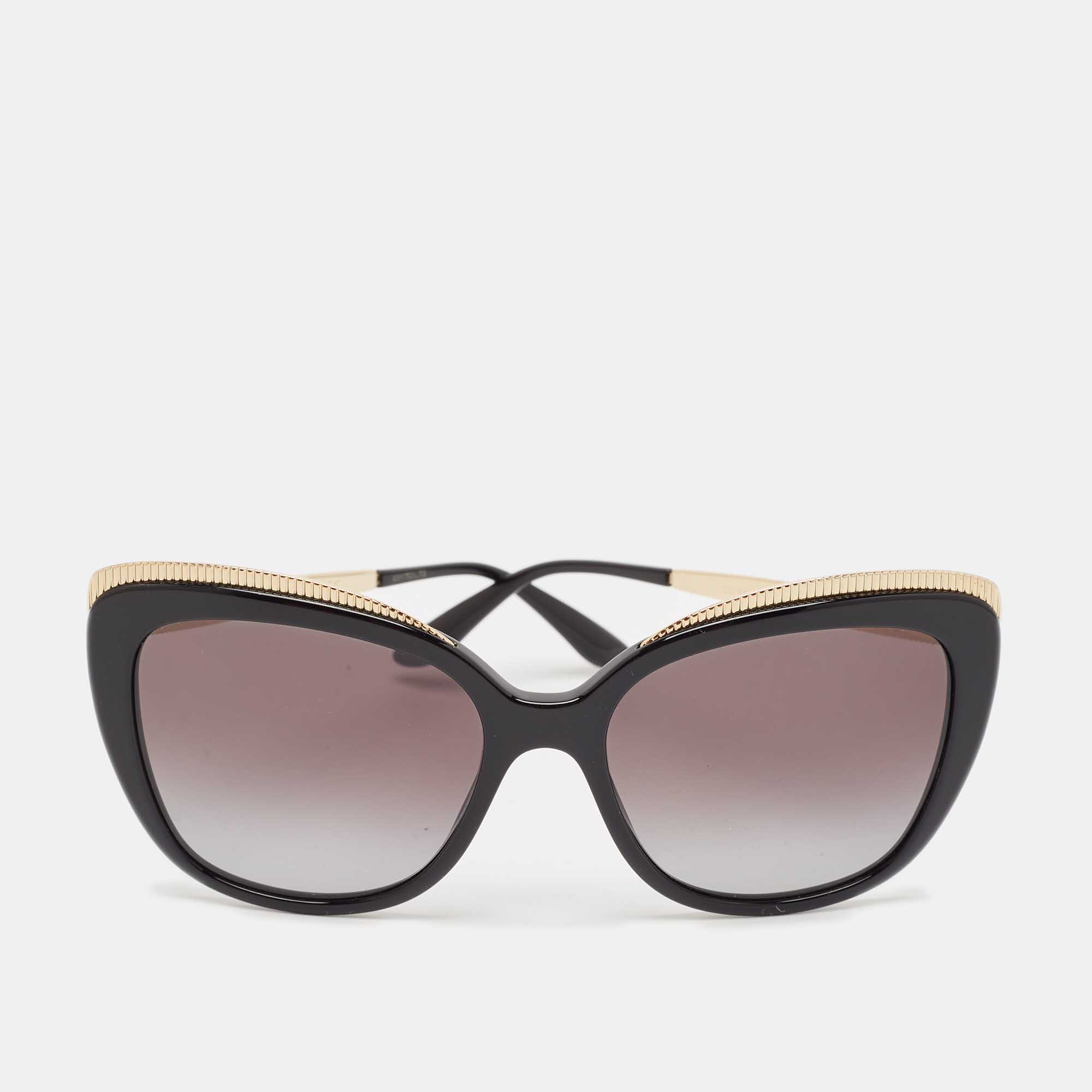 

Dolce & Gabbana Black/Gold Gradient DG4332 Butterfly Sunglasses