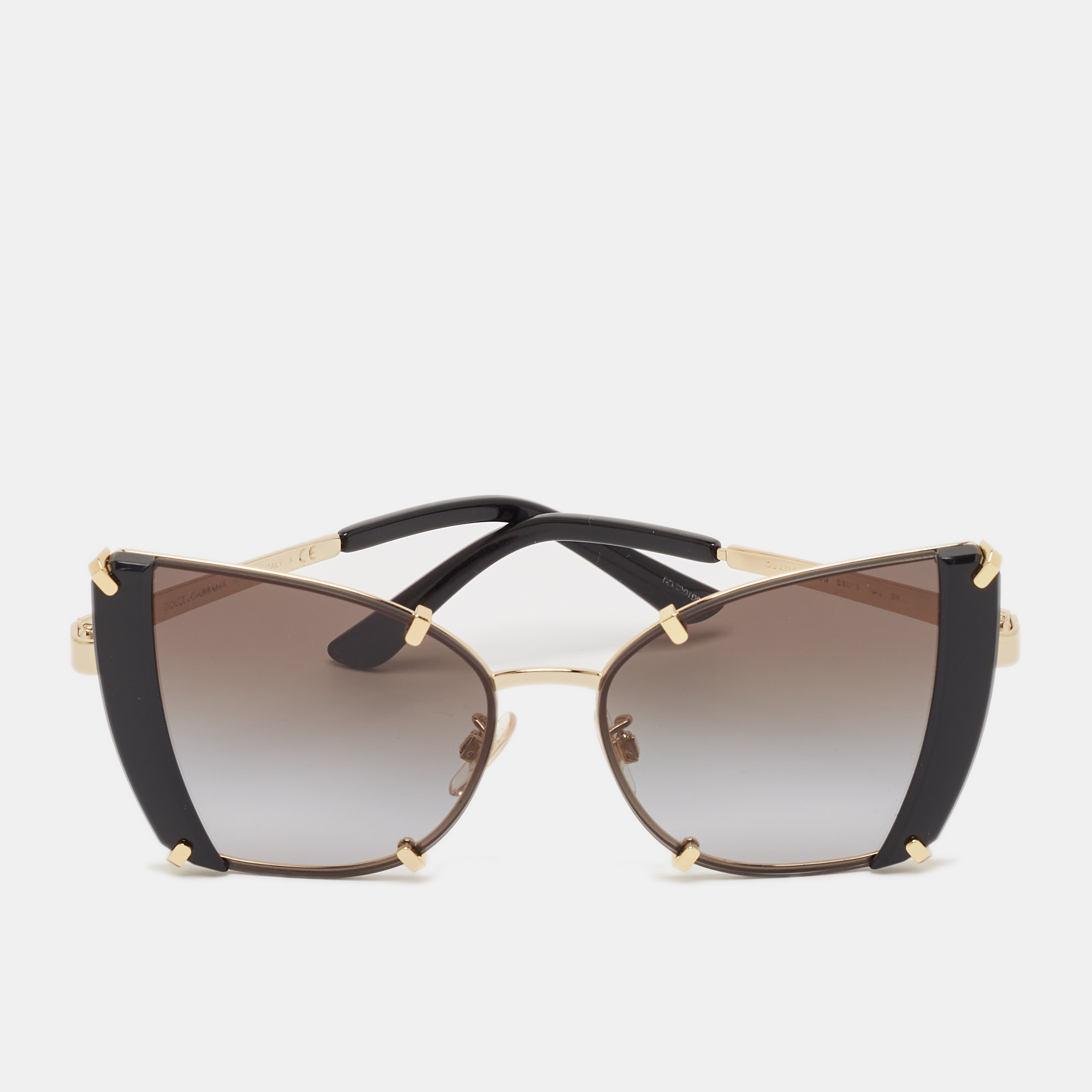 

Dolce & Gabbana Black/Gold Gradient DG 2214 Butterfly Sunglasses