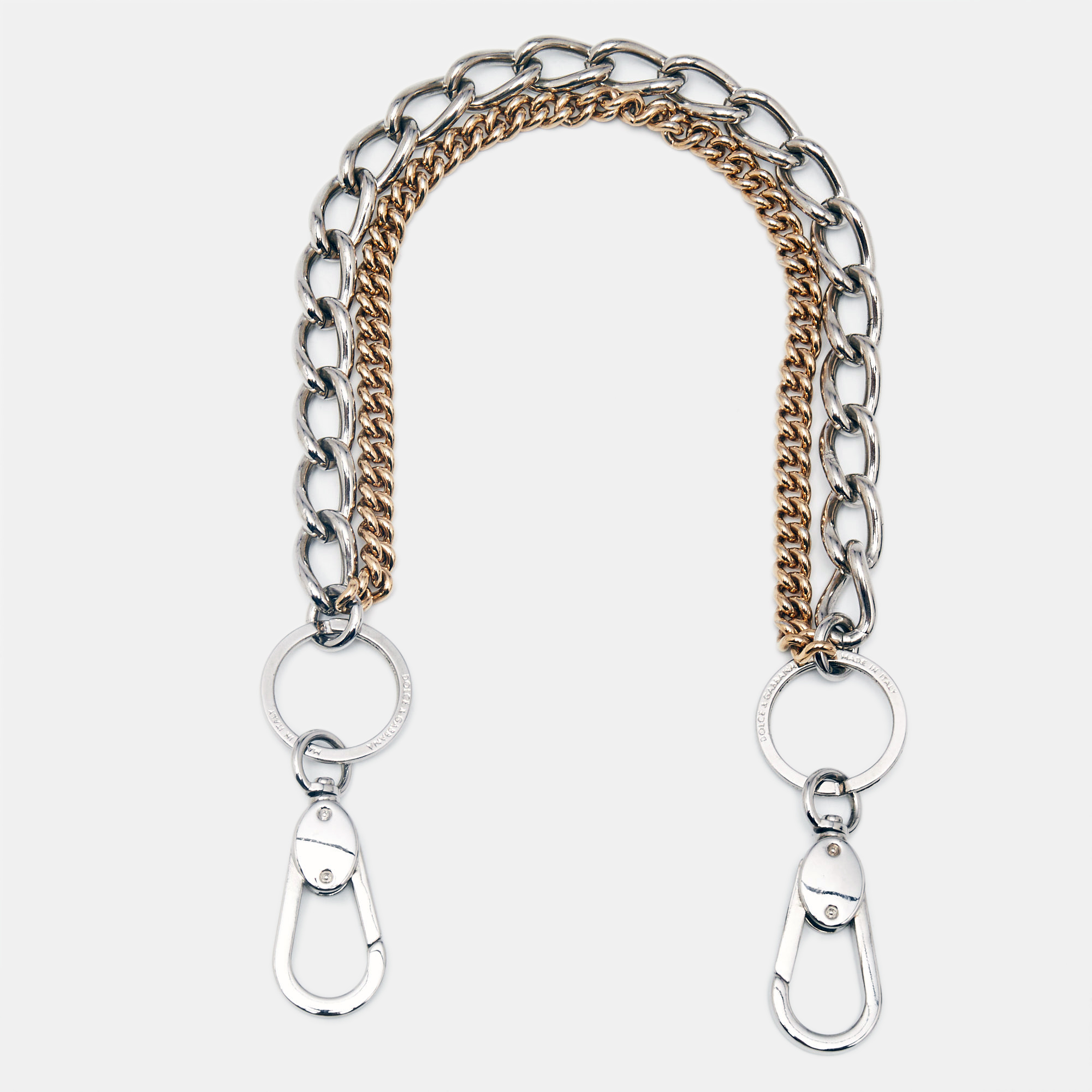 

Dolce & Gabbana Silver/Gold Chain Shoulder Bag Strap