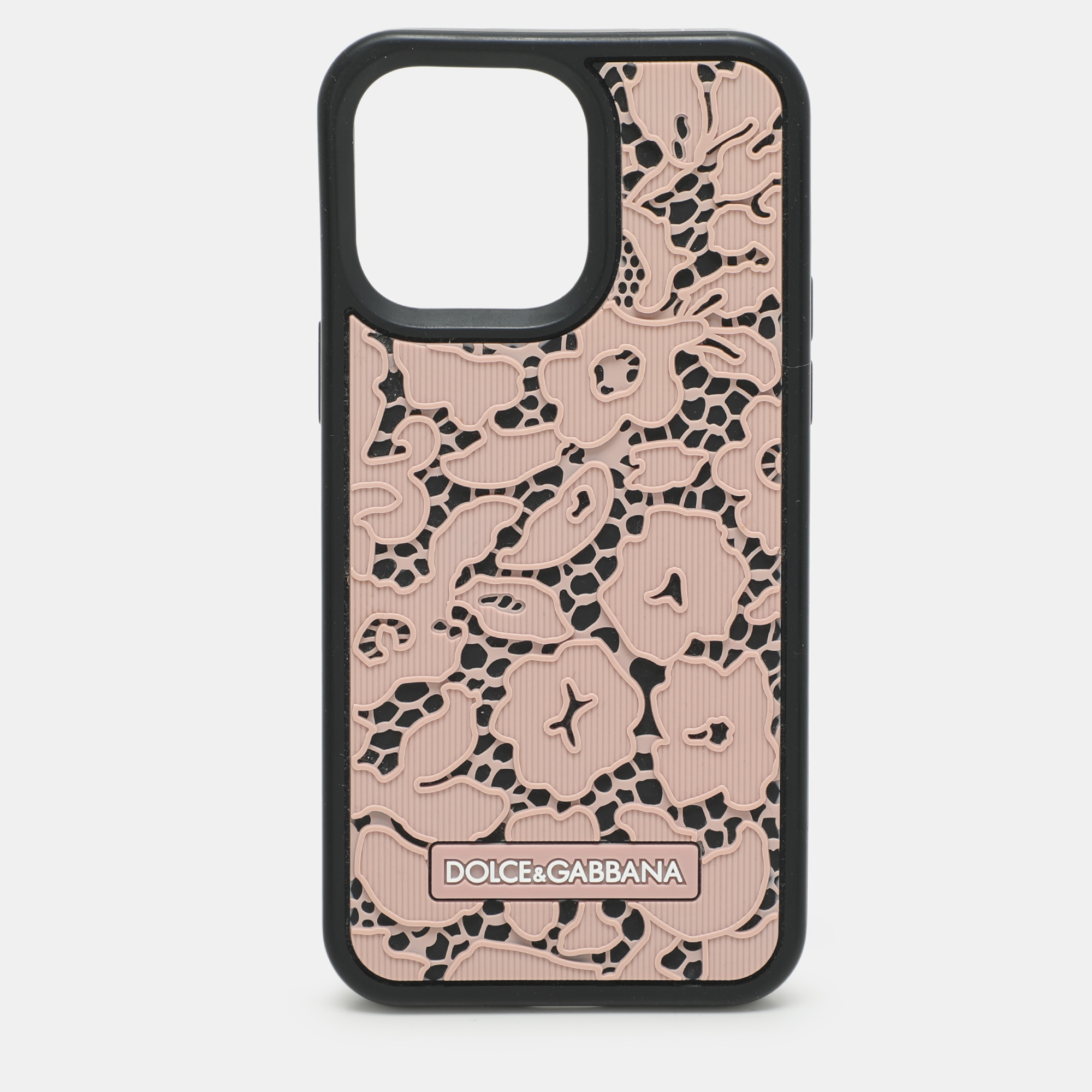 

Dolce & Gabbana Pink/Black Lace Rubber iPhone 14 Pro Max Cover