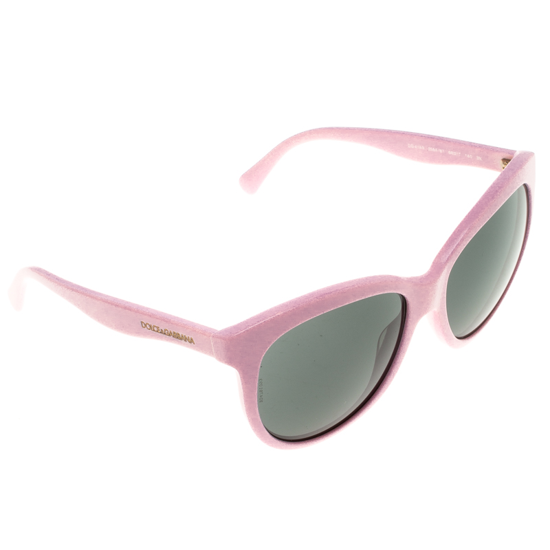 مملوكة مسبقًا Dolce and Gabbana Black Pink Matt Silk Powder DG4149 Round Sunglasses