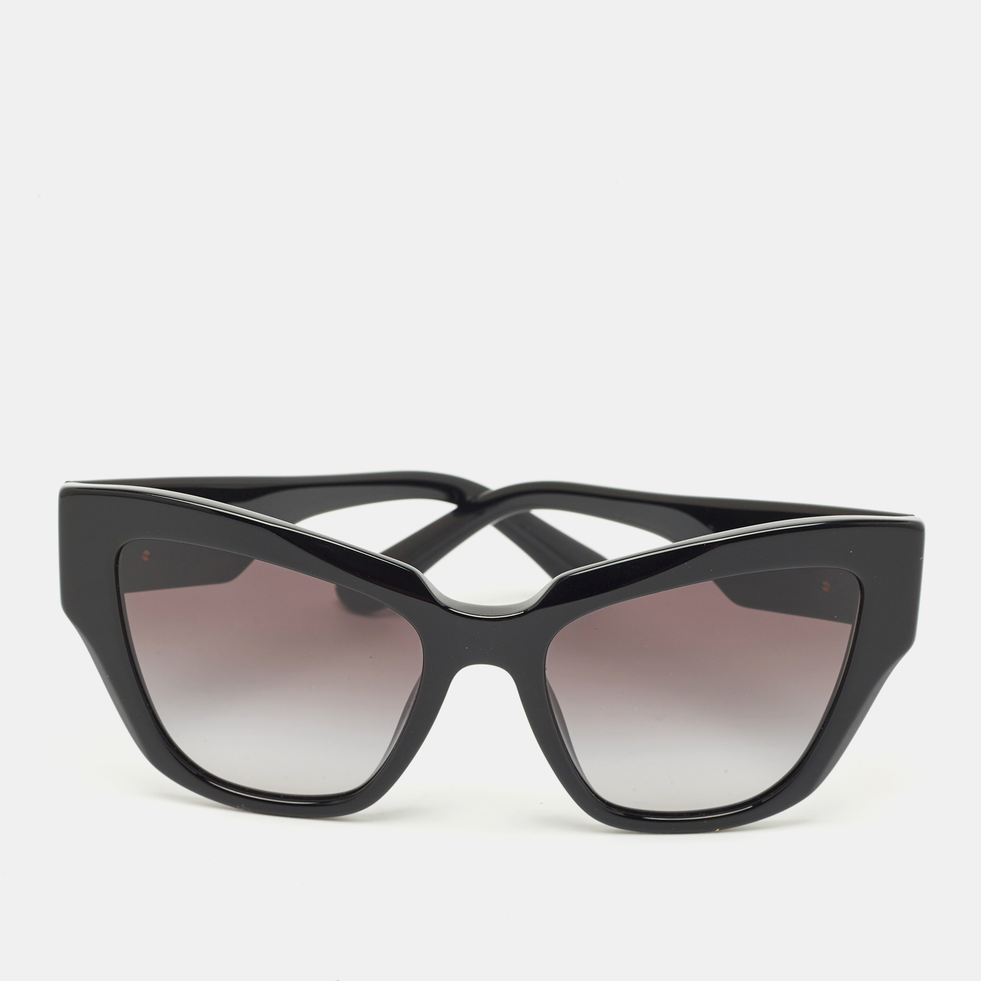 Pre-owned Dolce & Gabbana Black Gradient 4405 Dg Crossed Cat Eye Sunglasses