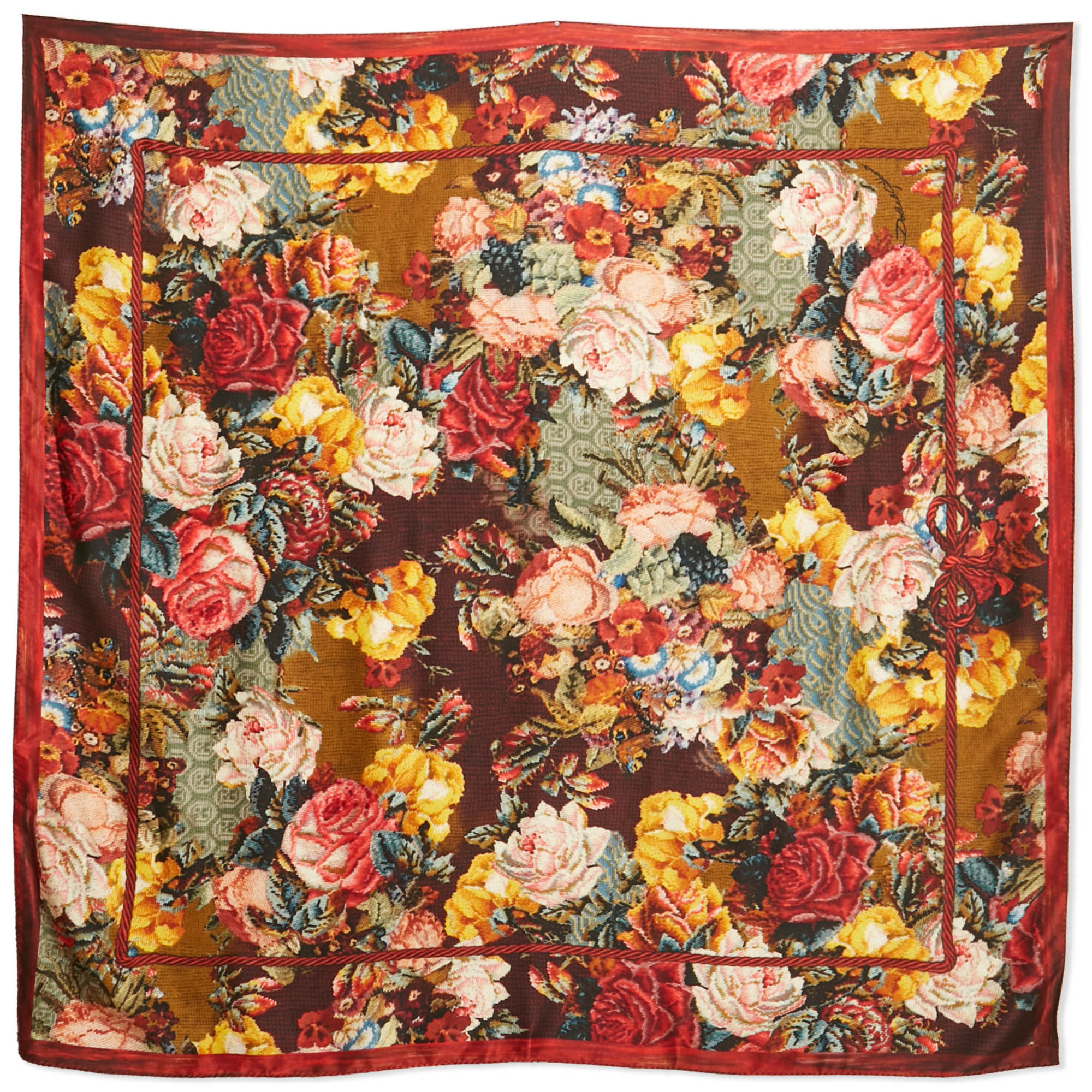 

Dolce & Gabbana Multicolor Floral Print Silk Scarf