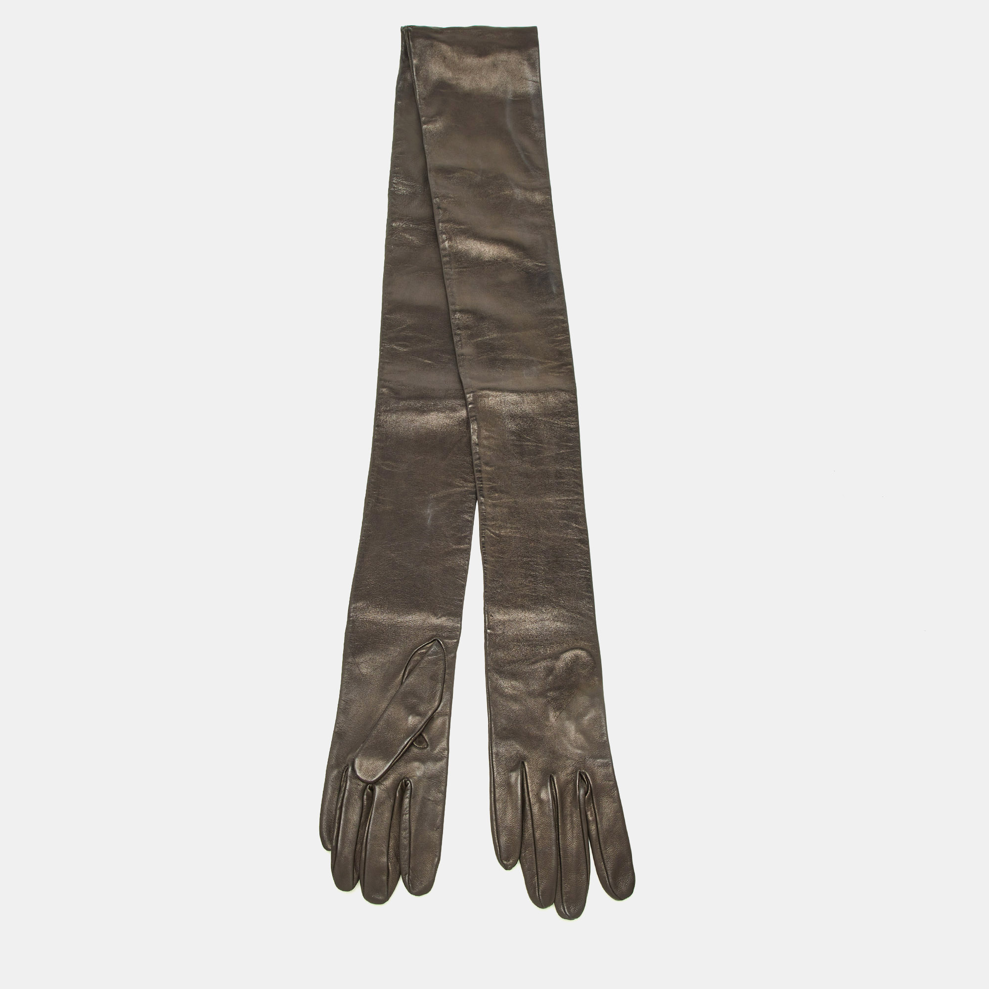 

Dolce & Gabbana Black Leather Glove Hem Bandeau Scarf