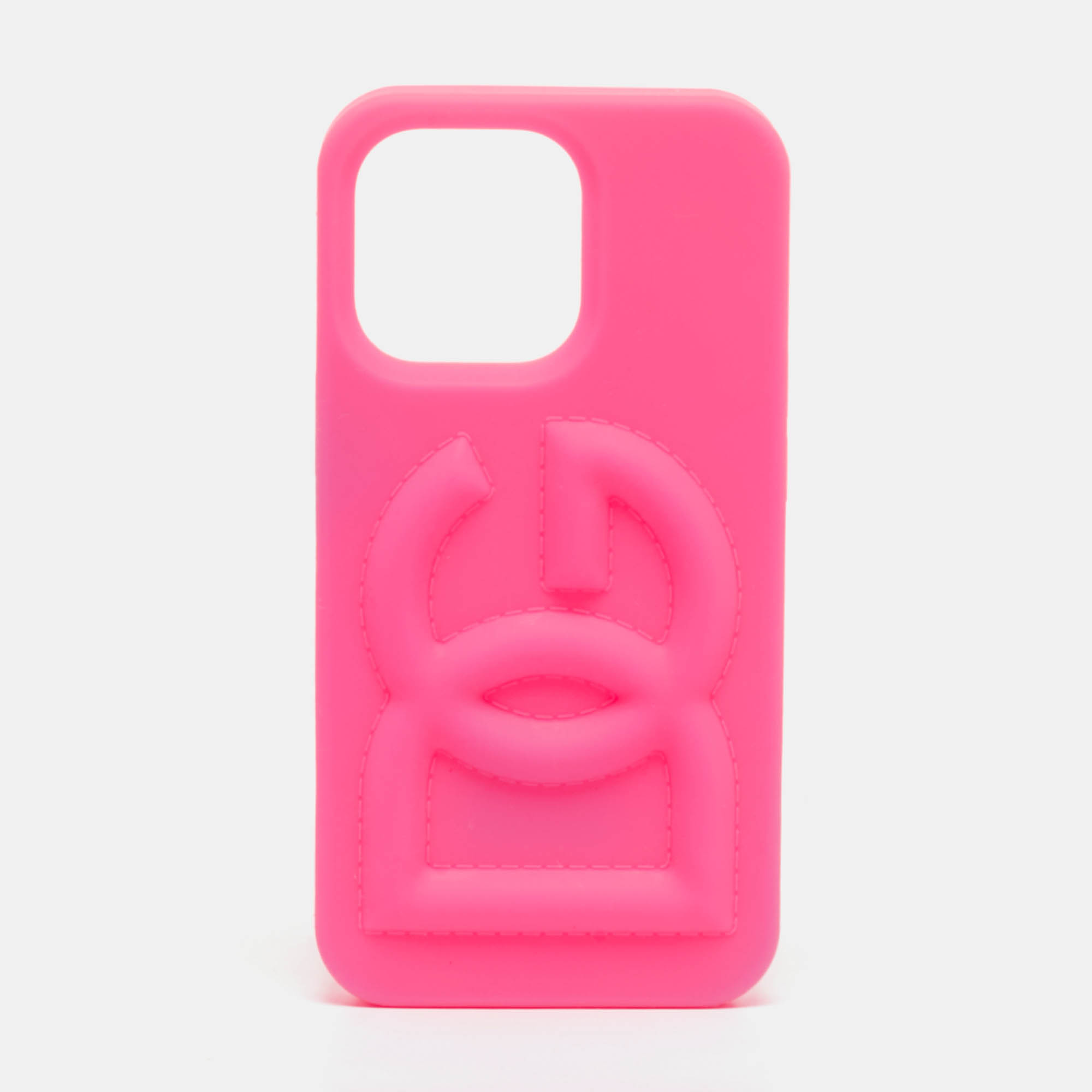 

Dolce & Gabbana Pink Rubber DG Logo iPhone 13 Pro Case