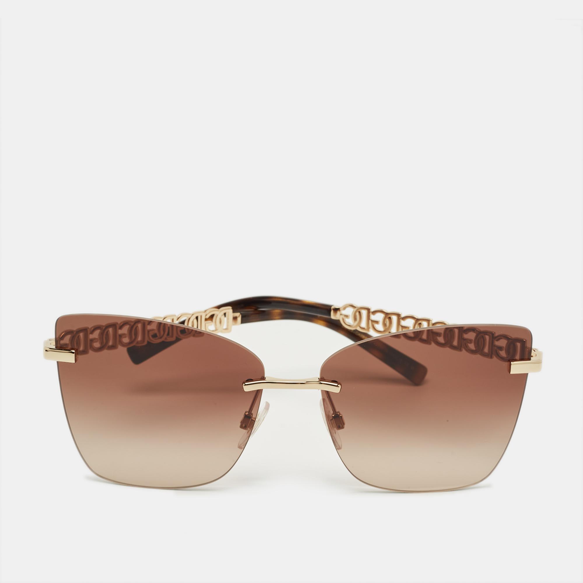 

Dolce & Gabbana Tortoise Brown/Gold Tone Gradient DG2289 Butterfly Sunglasses