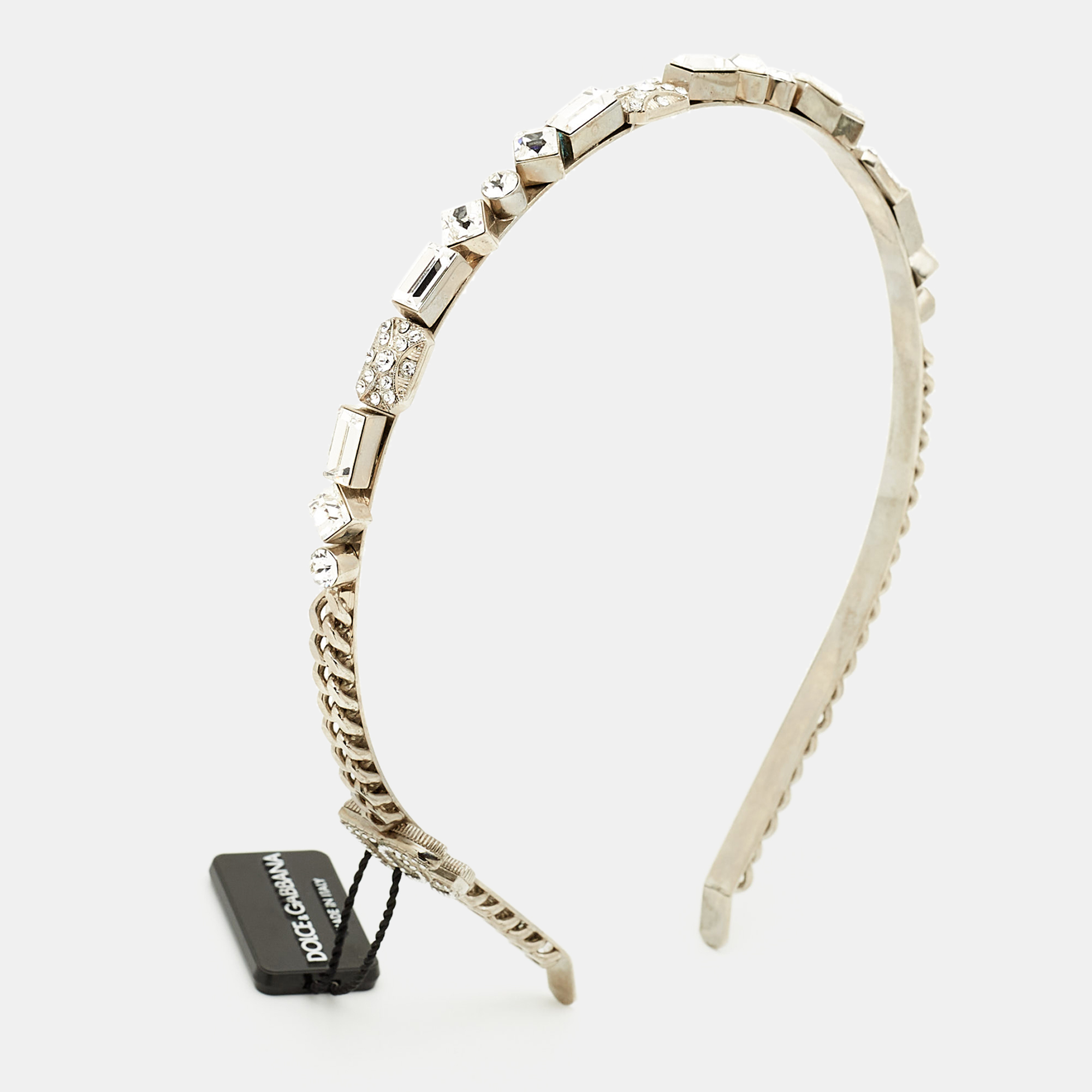 

Dolce & Gabbana Crystal Embellished Silver Tone Headband