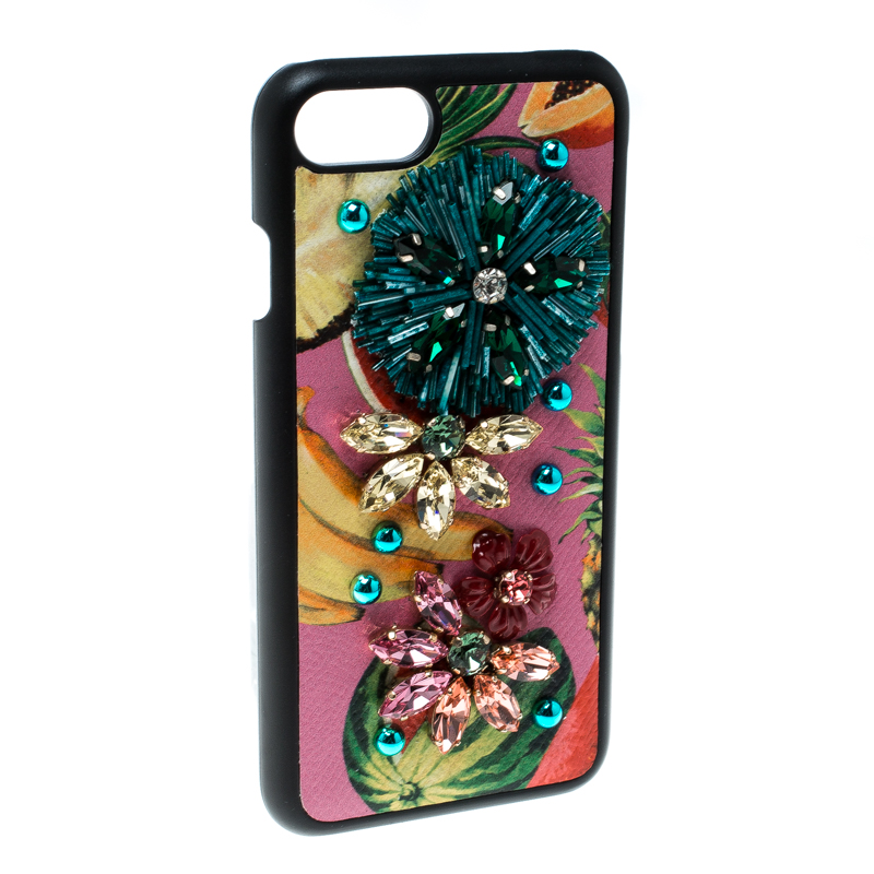 

Dolce and Gabbana Tropical Fruit Multicolor Embellished Iphone 6 Case