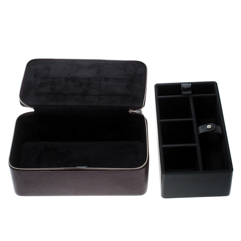 

Dolce & Gabbana Burgundy Leather Jewelry and Sunglasses Organizer Box